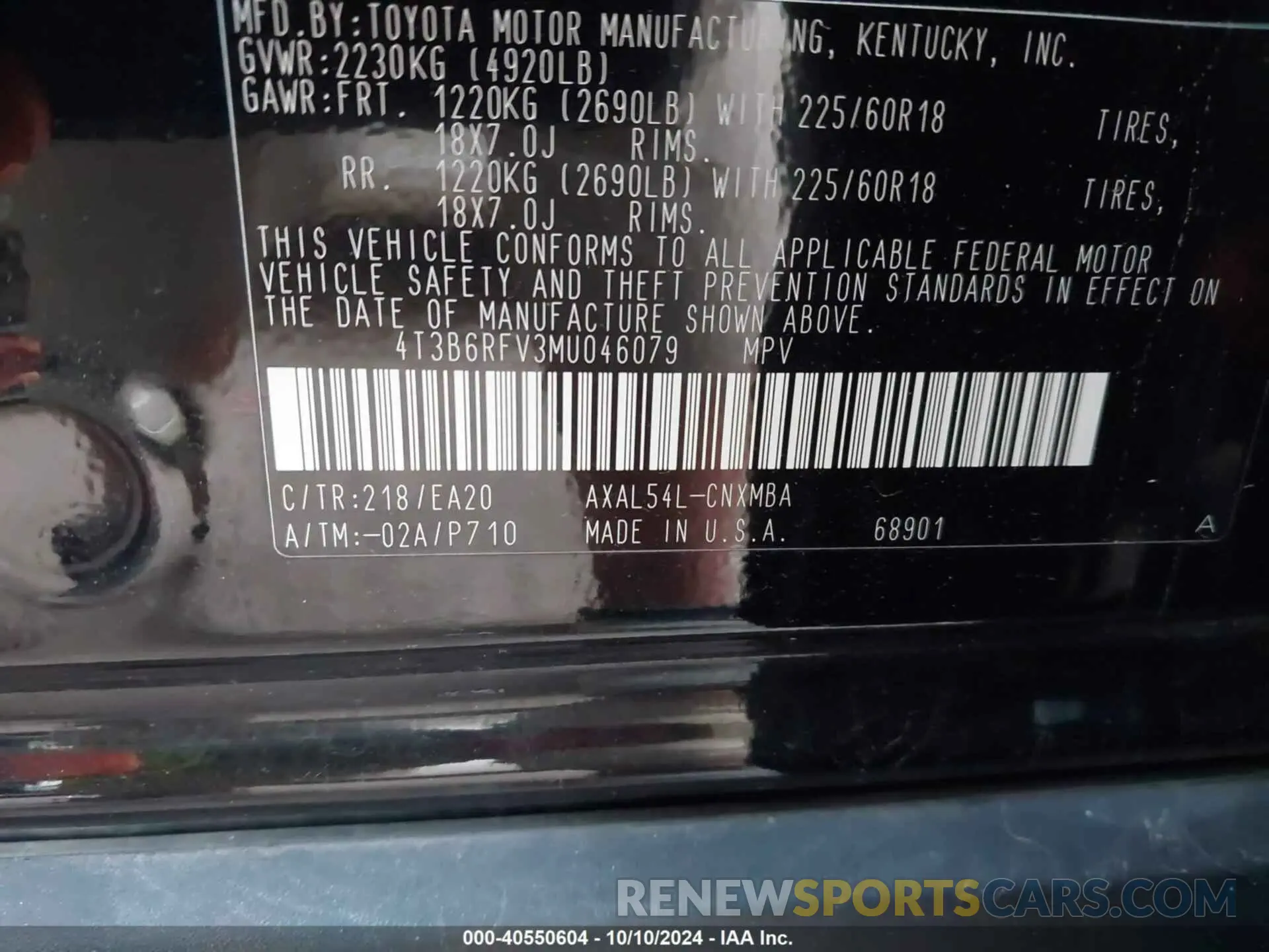 9 Photograph of a damaged car 4T3B6RFV3MU046079 TOYOTA RAV4 HYBRID 2021