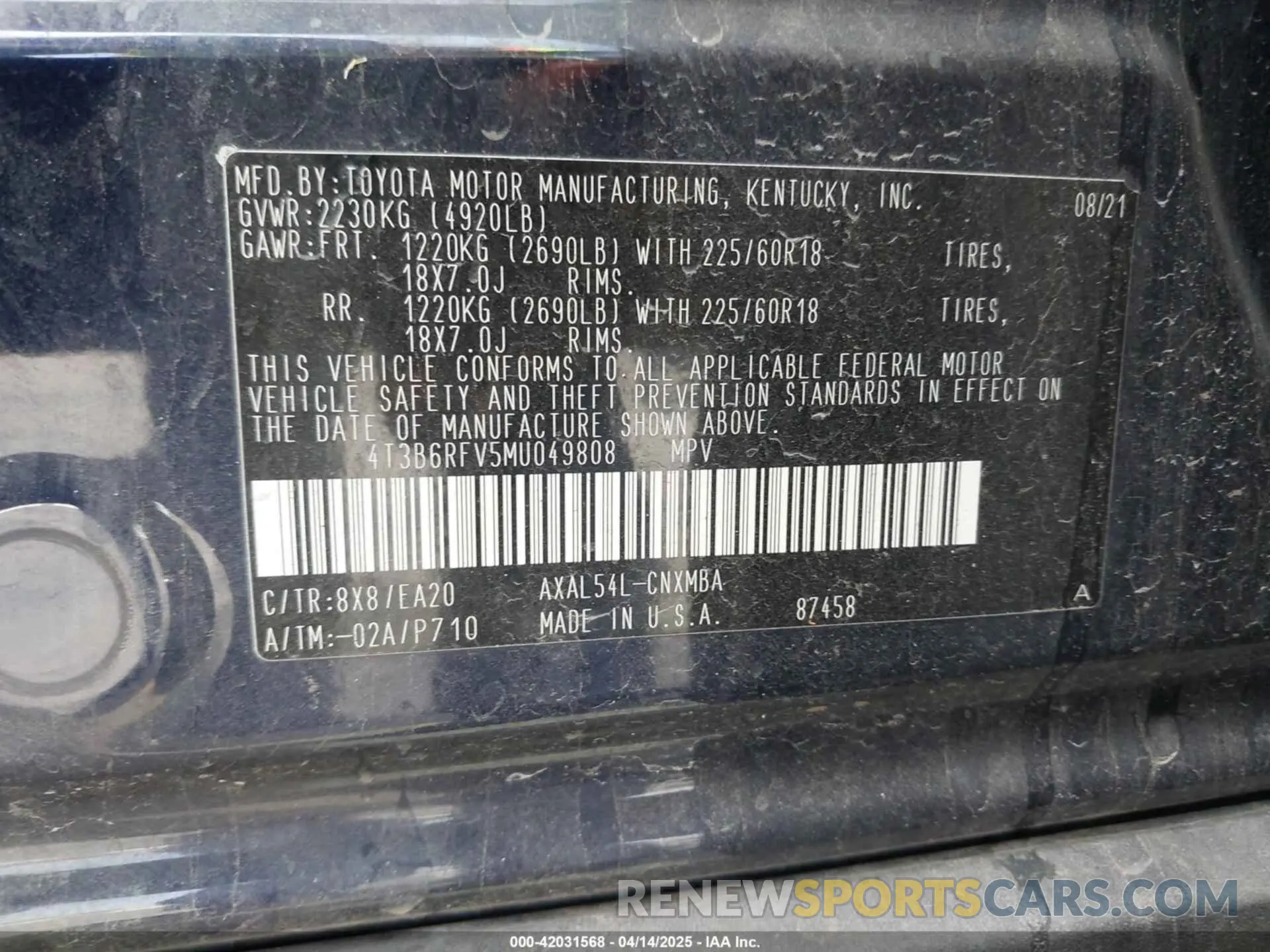 9 Фотография поврежденного автомобиля 4T3B6RFV5MU049808 TOYOTA RAV4 HYBRID 2021