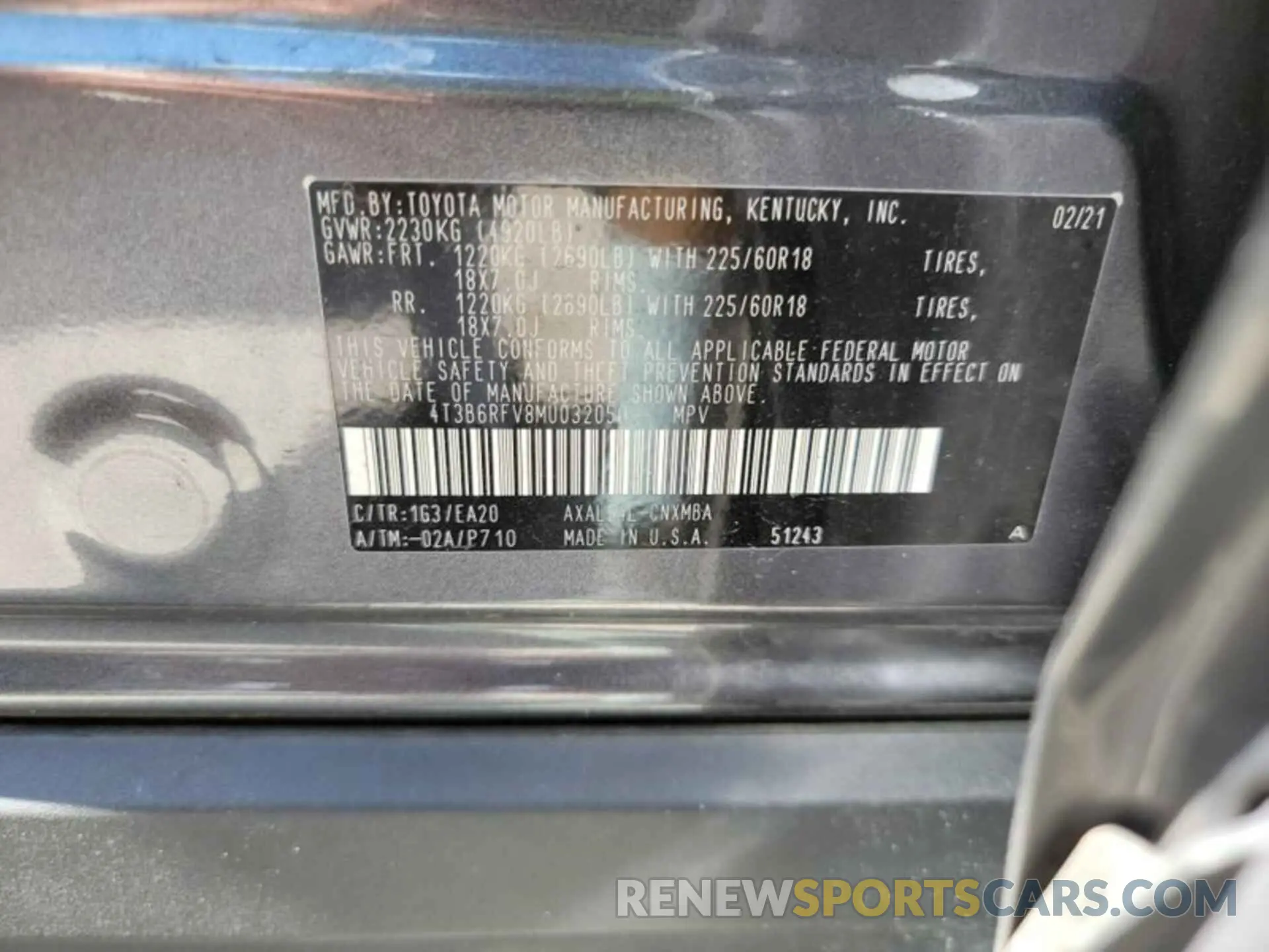 12 Photograph of a damaged car 4T3B6RFV8MU032050 TOYOTA RAV4 HYBRID 2021