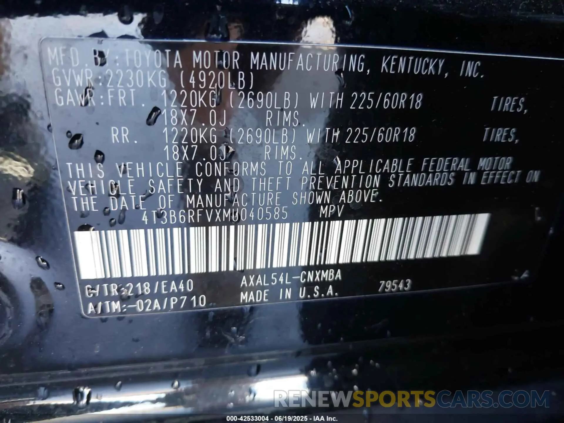 9 Photograph of a damaged car 4T3B6RFVXMU040585 TOYOTA RAV4 HYBRID 2021