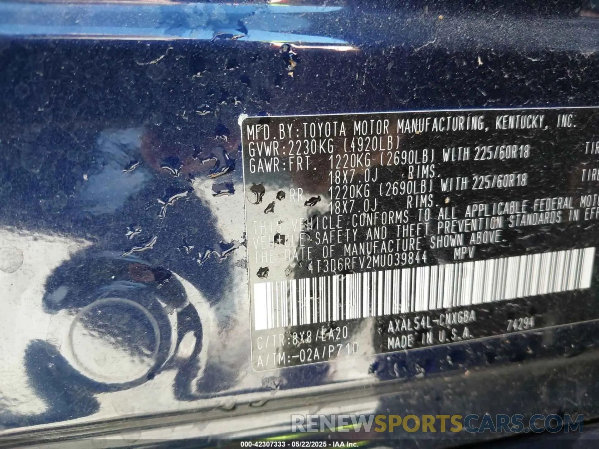 9 Фотография поврежденного автомобиля 4T3D6RFV2MU039844 TOYOTA RAV4 HYBRID 2021