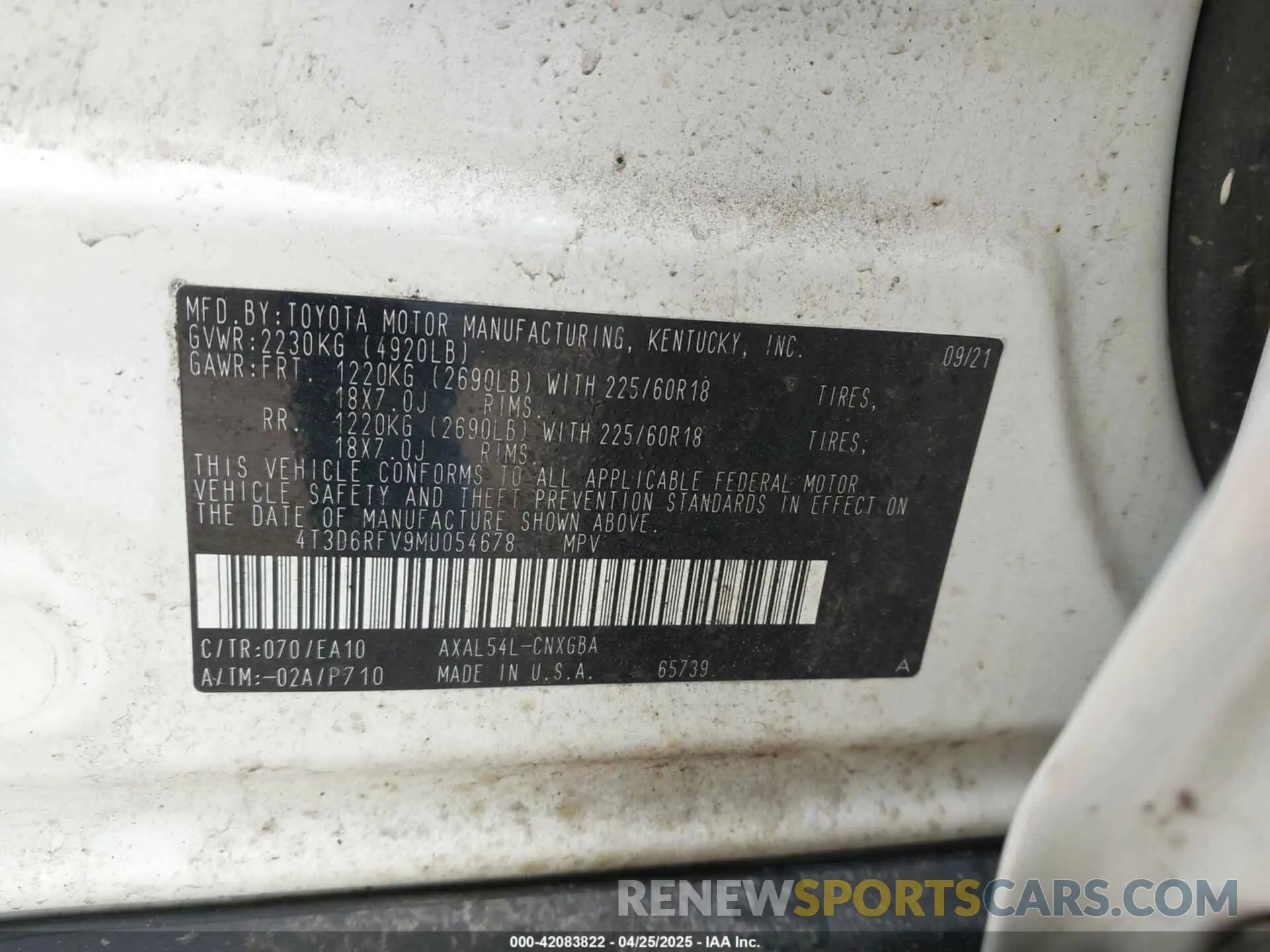 9 Фотография поврежденного автомобиля 4T3D6RFV9MU054678 TOYOTA RAV4 HYBRID 2021
