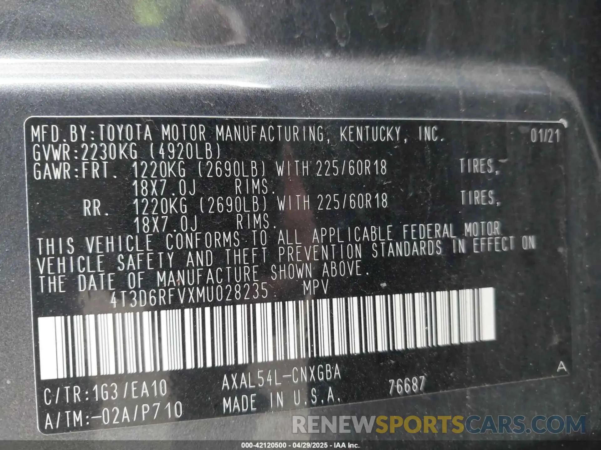9 Photograph of a damaged car 4T3D6RFVXMU028235 TOYOTA RAV4 HYBRID 2021