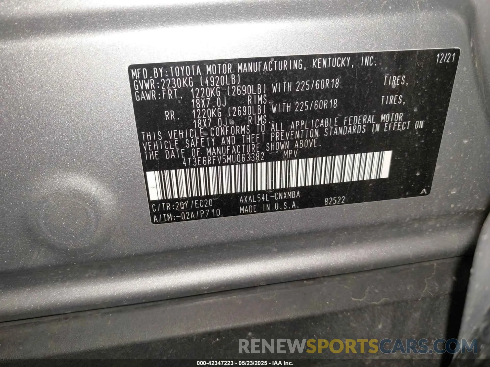 9 Photograph of a damaged car 4T3E6RFV5MU063382 TOYOTA RAV4 HYBRID 2021