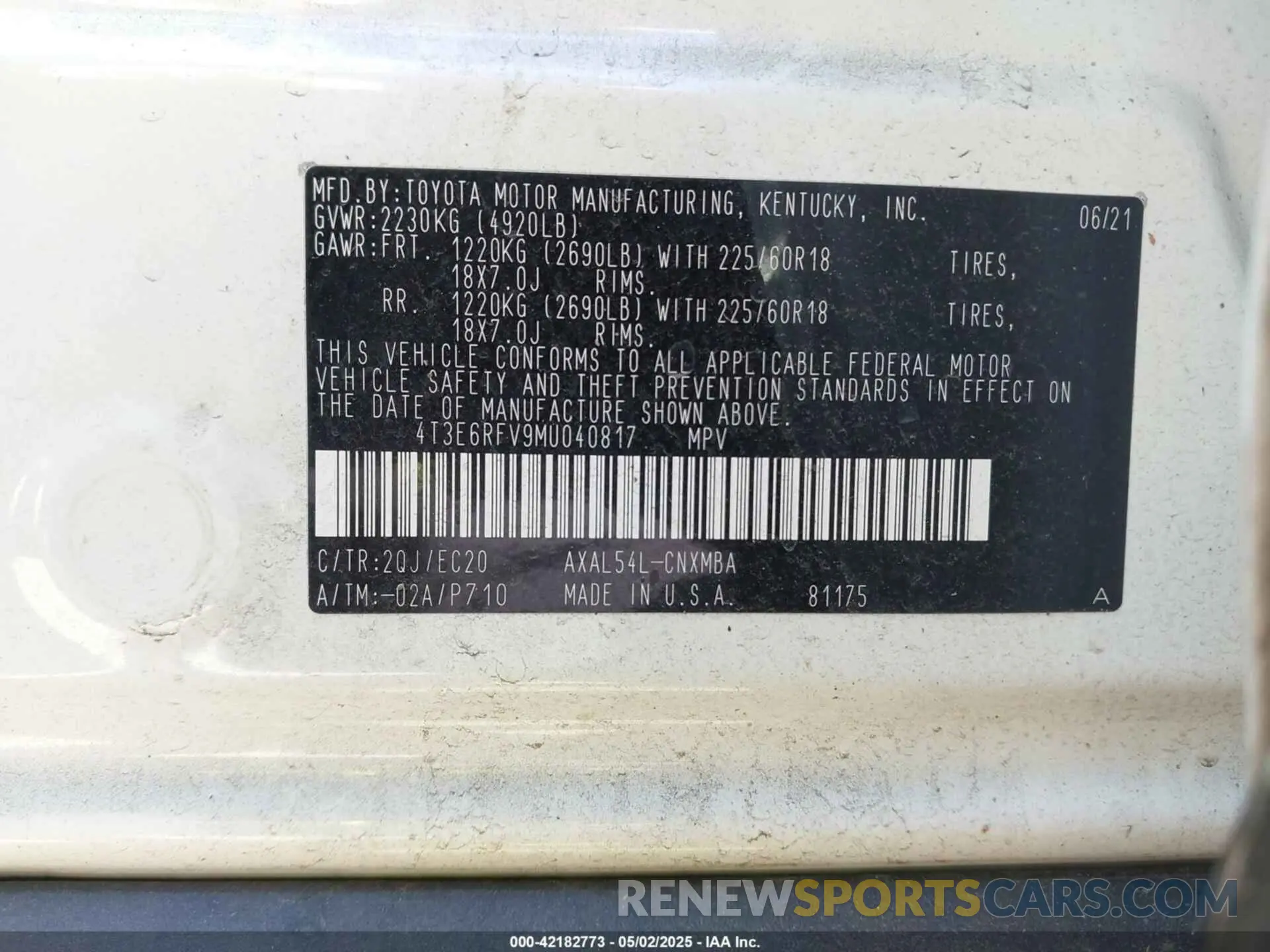 9 Фотография поврежденного автомобиля 4T3E6RFV9MU040817 TOYOTA RAV4 HYBRID 2021