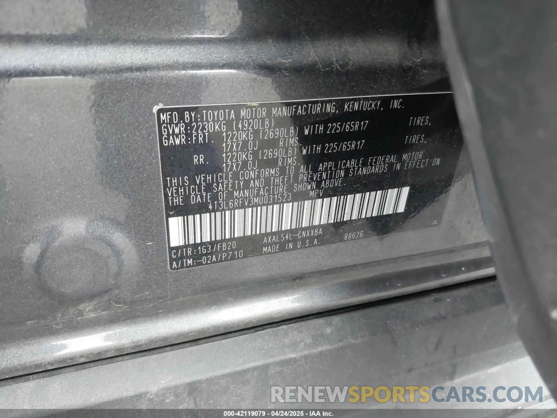 9 Фотография поврежденного автомобиля 4T3L6RFV3MU031523 TOYOTA RAV4 HYBRID 2021