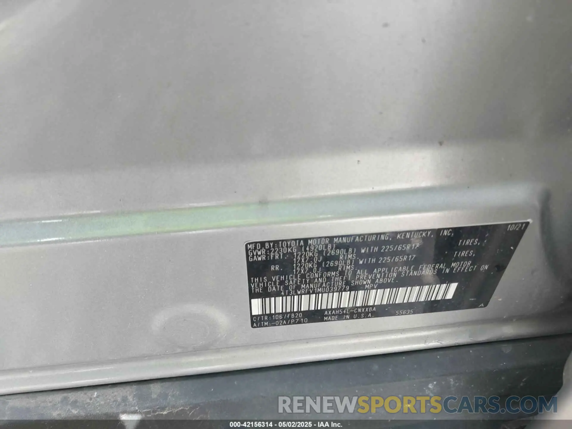 9 Photograph of a damaged car 4T3LWRFV1MU039779 TOYOTA RAV4 HYBRID 2021