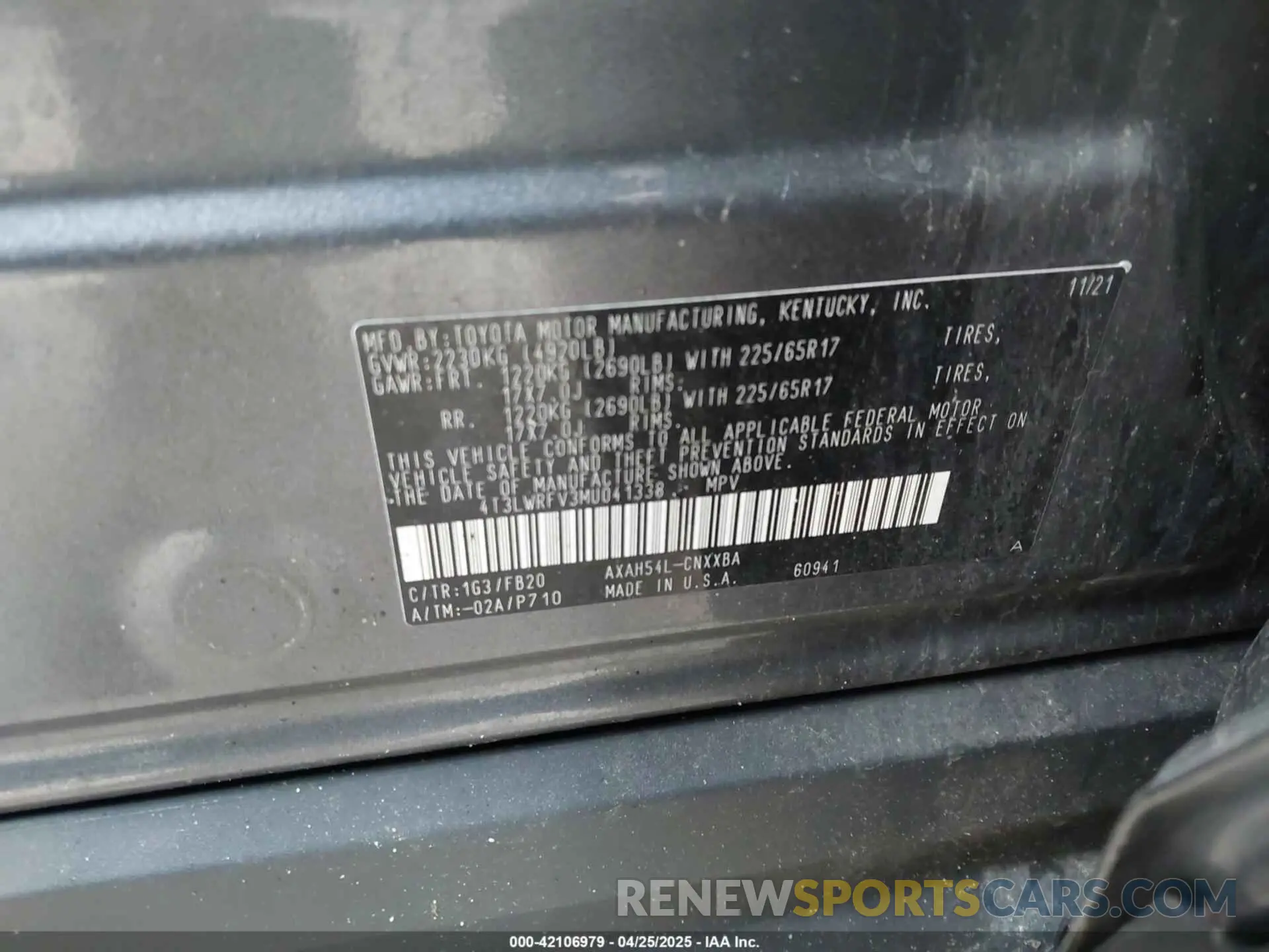 9 Photograph of a damaged car 4T3LWRFV3MU041338 TOYOTA RAV4 HYBRID 2021