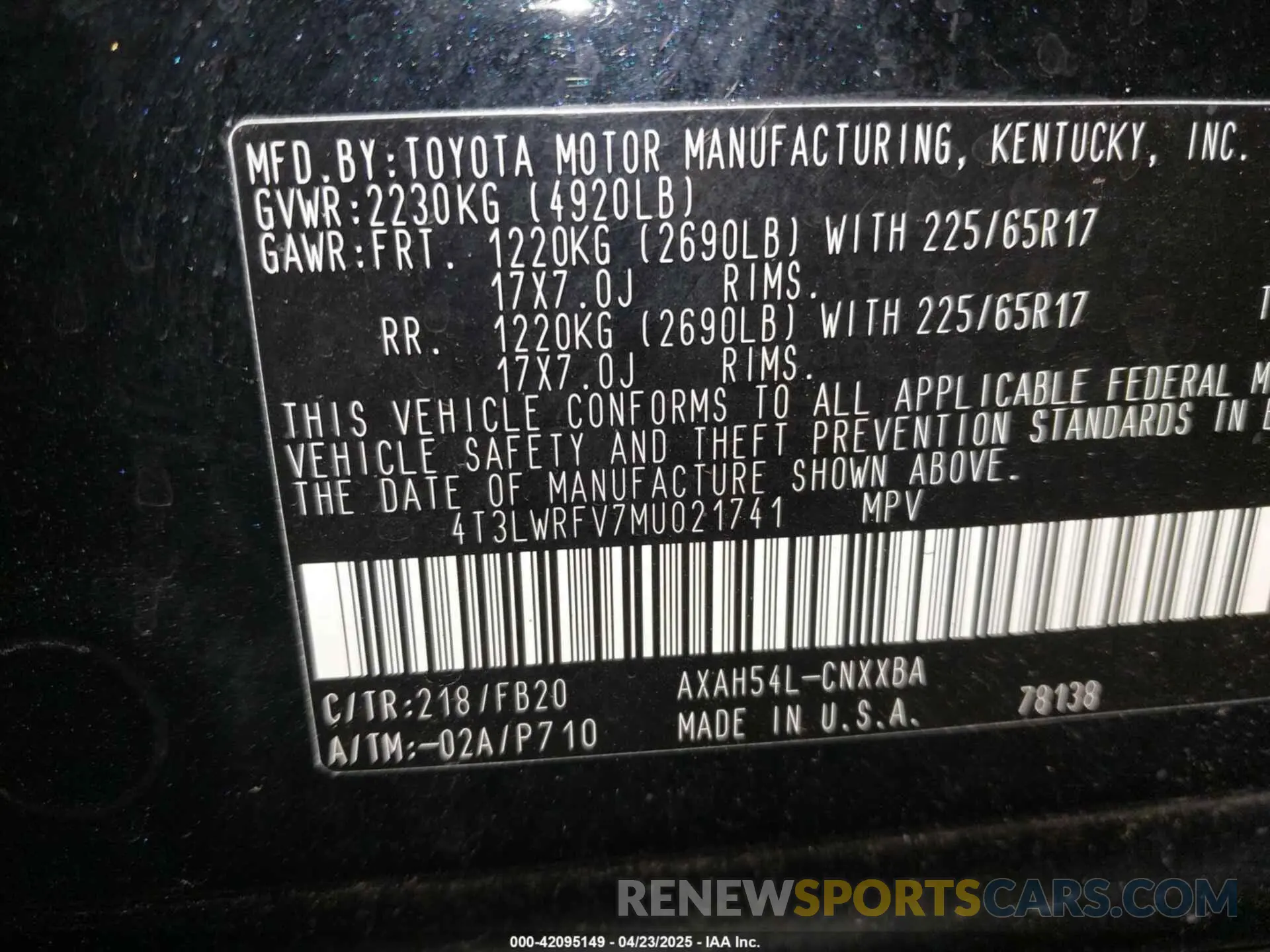 9 Photograph of a damaged car 4T3LWRFV7MU021741 TOYOTA RAV4 HYBRID 2021