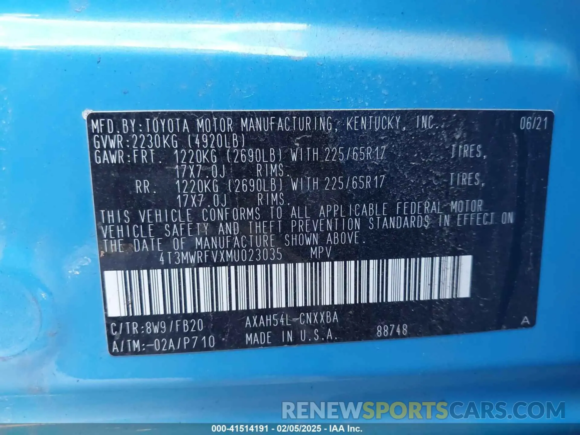 9 Photograph of a damaged car 4T3MWRFVXMU023035 TOYOTA RAV4 HYBRID 2021