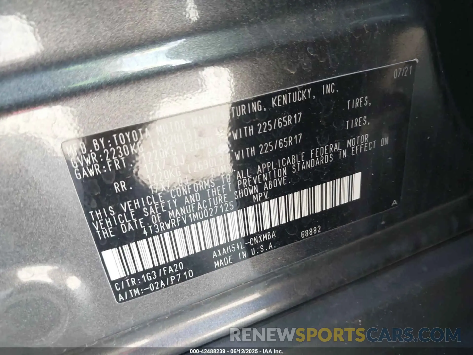 9 Photograph of a damaged car 4T3RWRFV1MU027125 TOYOTA RAV4 HYBRID 2021