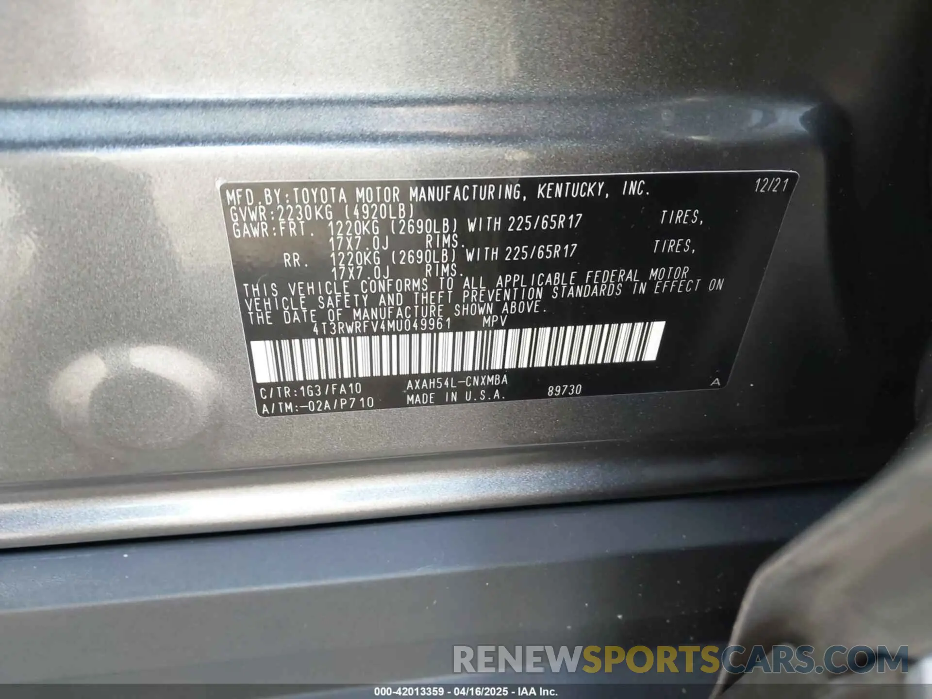 9 Фотография поврежденного автомобиля 4T3RWRFV4MU049961 TOYOTA RAV4 HYBRID 2021