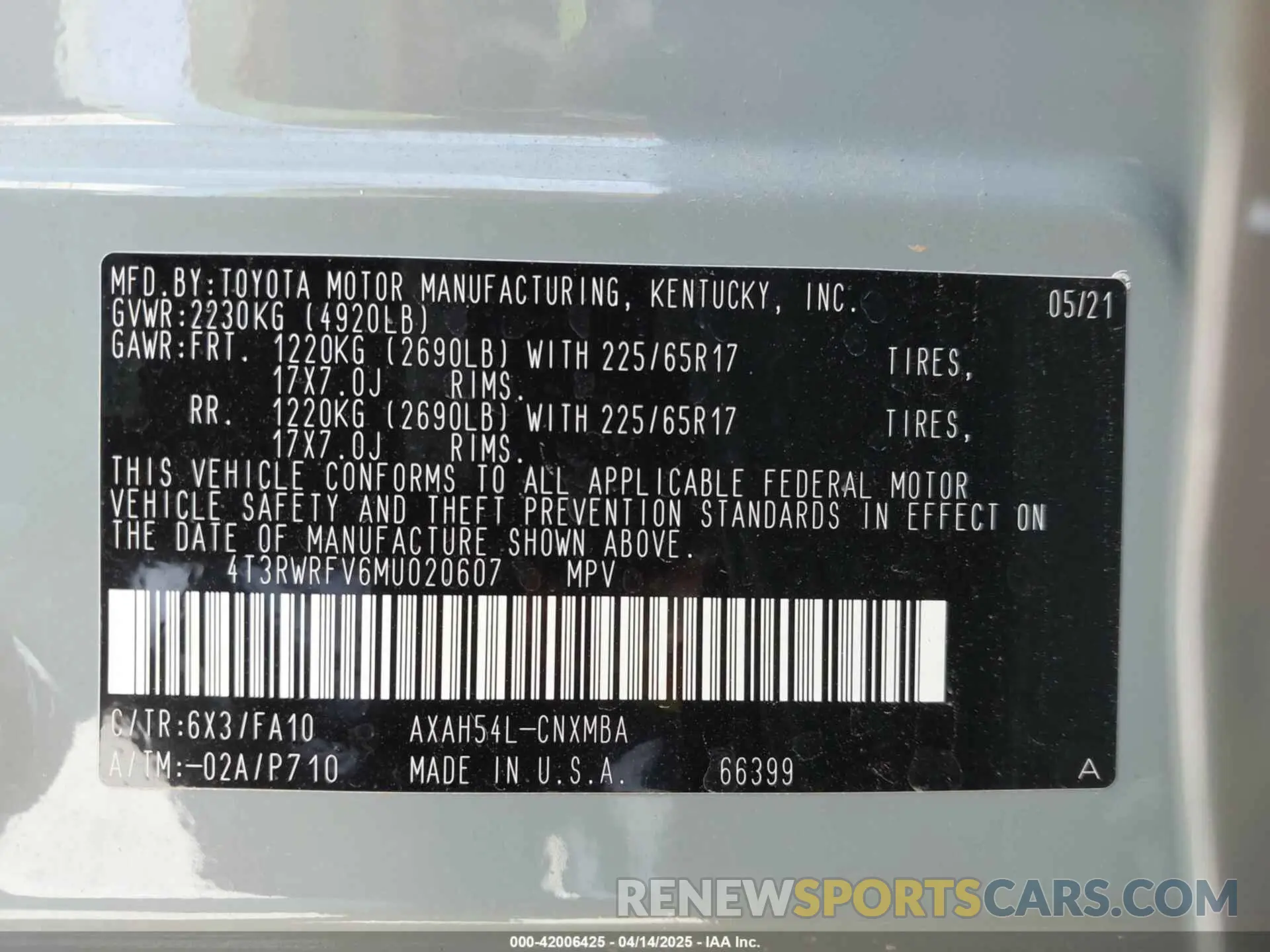 9 Фотография поврежденного автомобиля 4T3RWRFV6MU020607 TOYOTA RAV4 HYBRID 2021