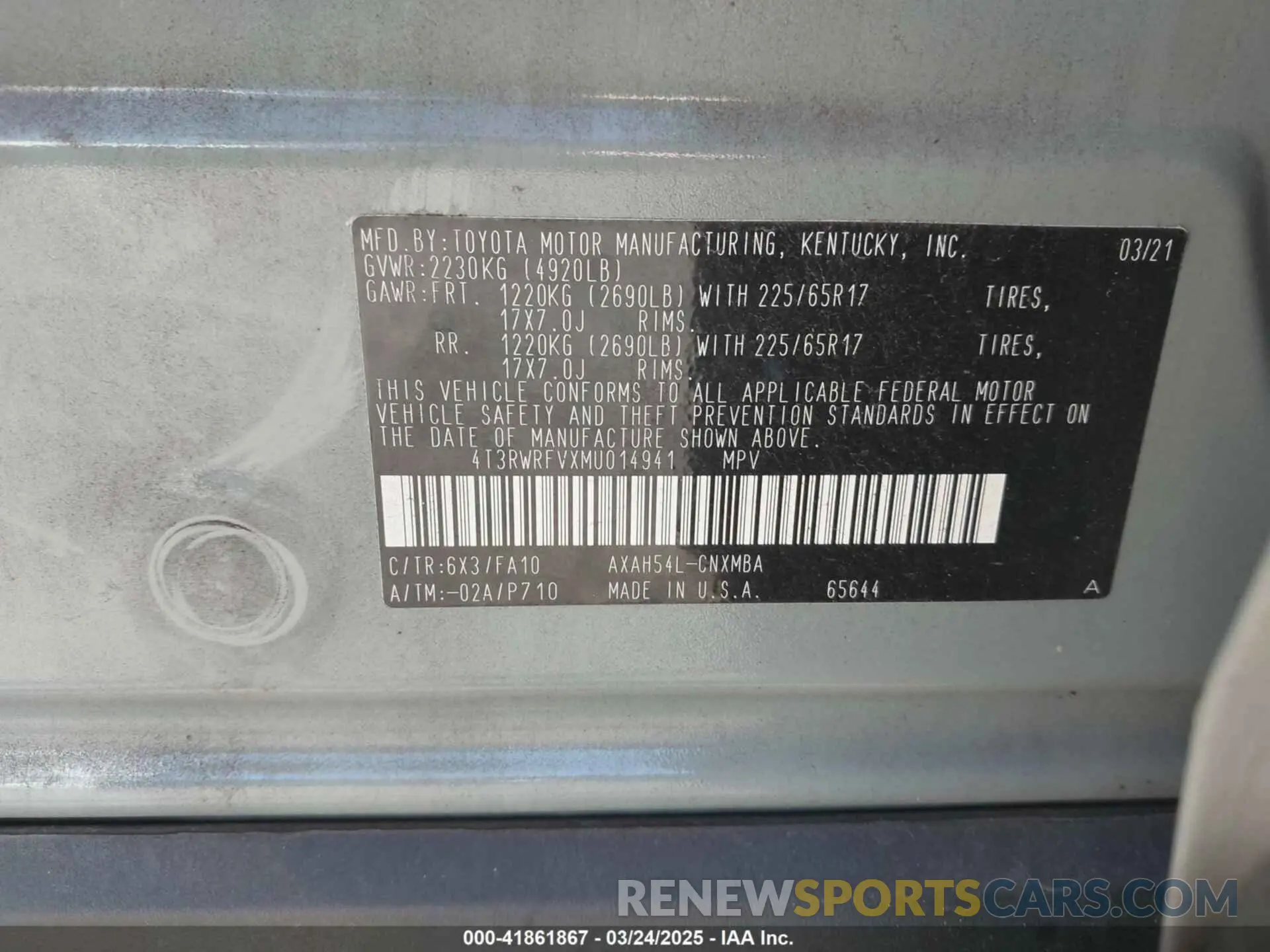 9 Фотография поврежденного автомобиля 4T3RWRFVXMU014941 TOYOTA RAV4 HYBRID 2021