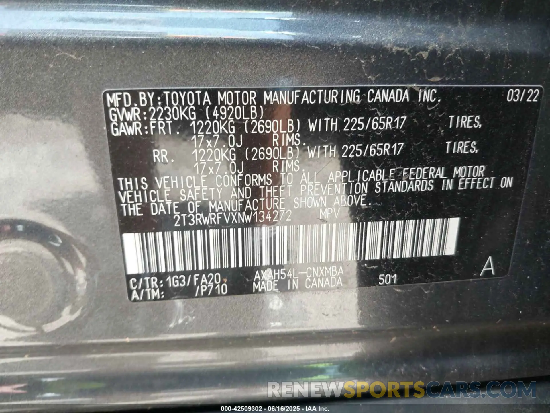 9 Photograph of a damaged car 2T3RWRFVXNW134272 TOYOTA RAV4 HYBRID 2022