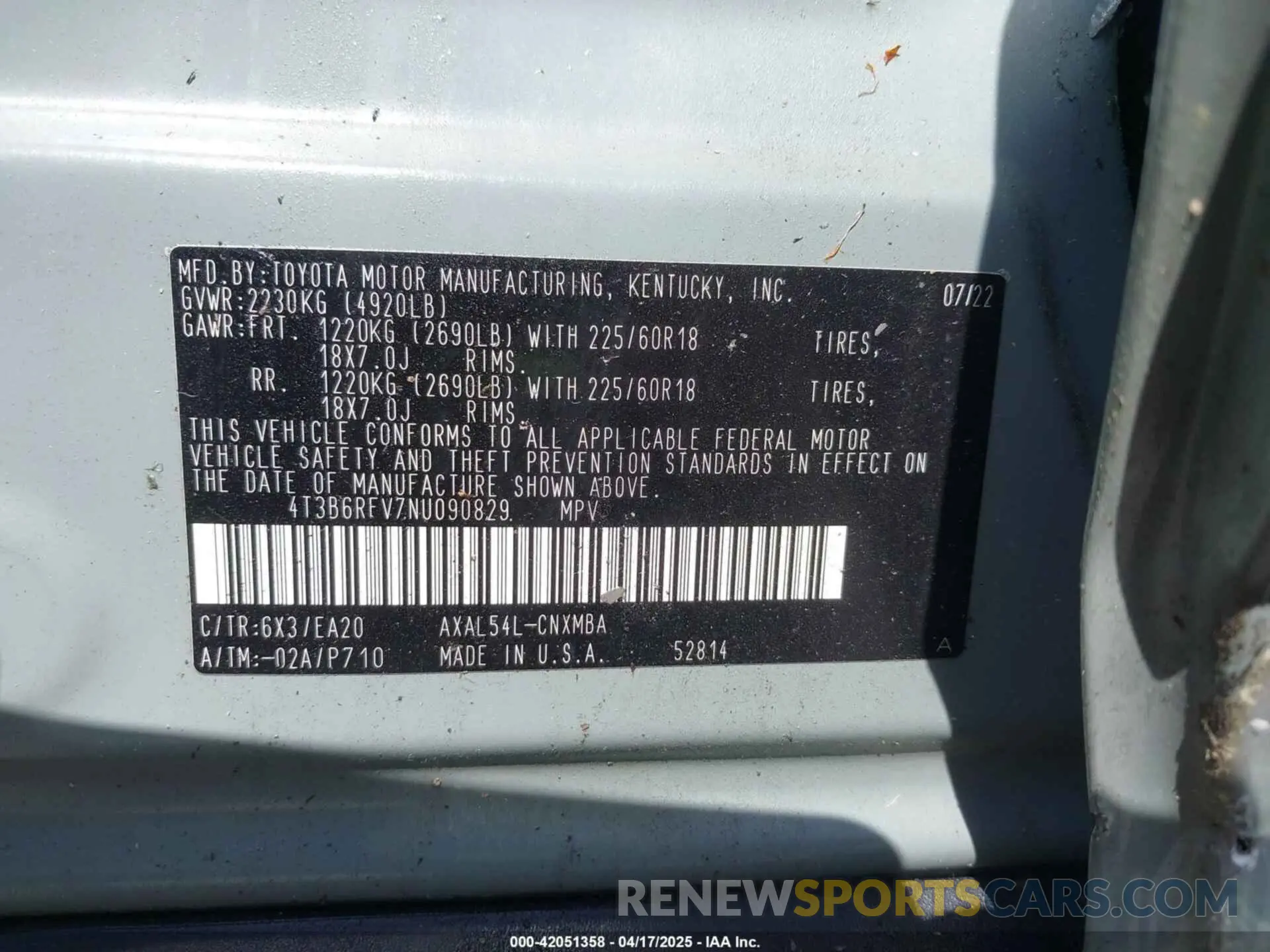 9 Фотография поврежденного автомобиля 4T3B6RFV7NU090829 TOYOTA RAV4 HYBRID 2022