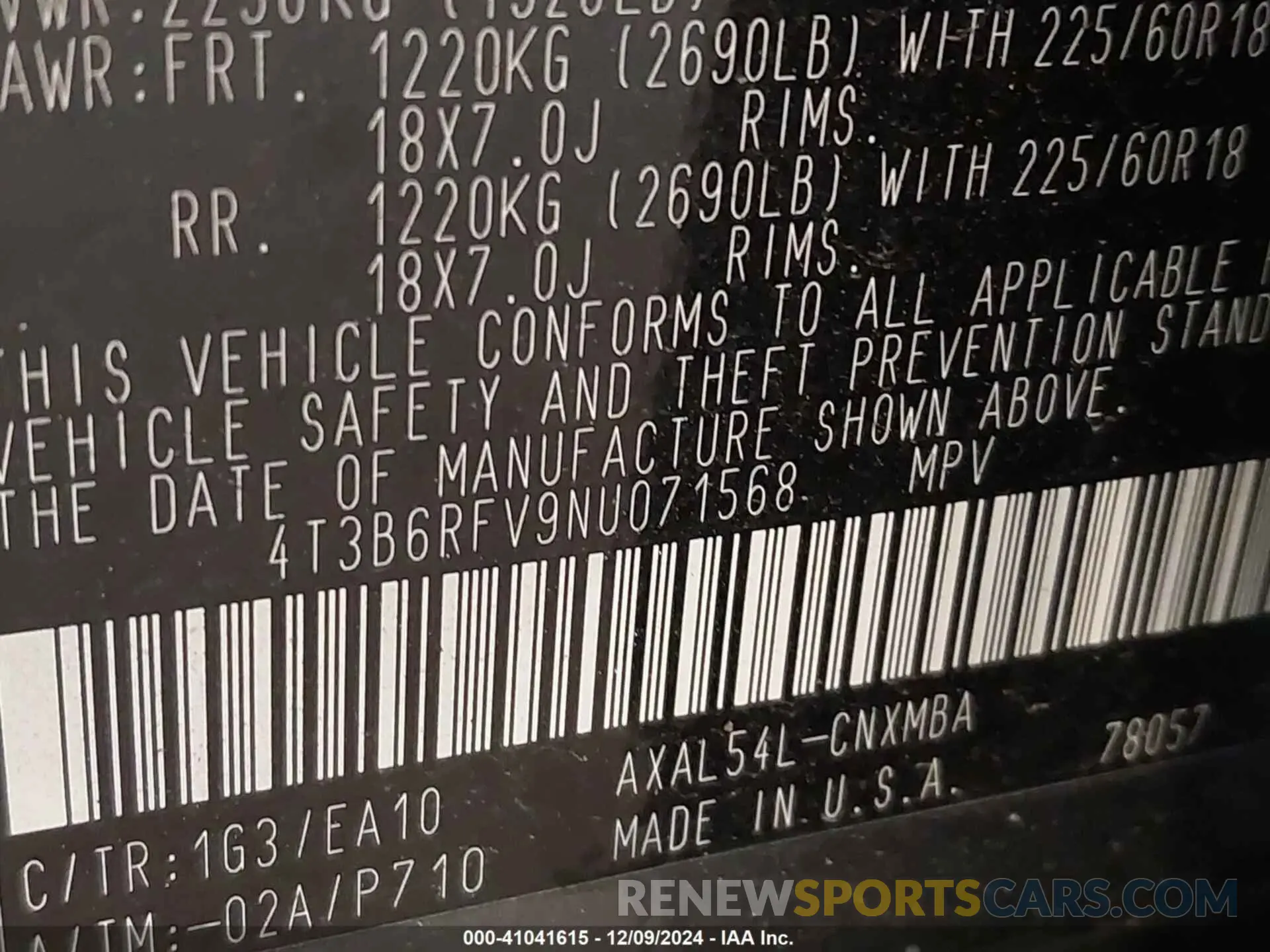 9 Фотография поврежденного автомобиля 4T3B6RFV9NU071568 TOYOTA RAV4 HYBRID 2022