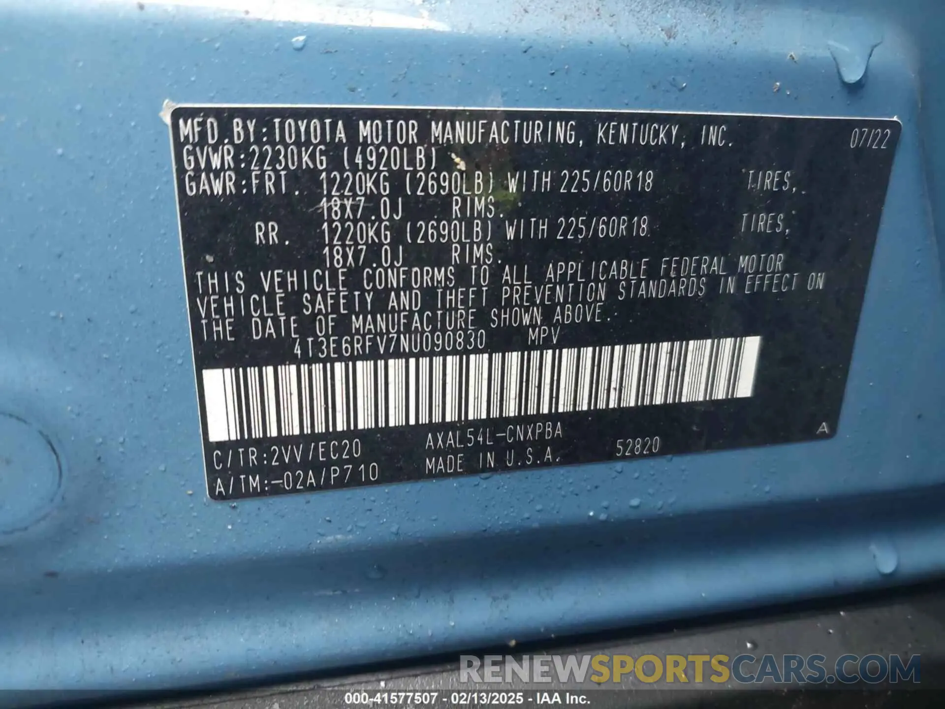 9 Photograph of a damaged car 4T3E6RFV7NU090830 TOYOTA RAV4 HYBRID 2022