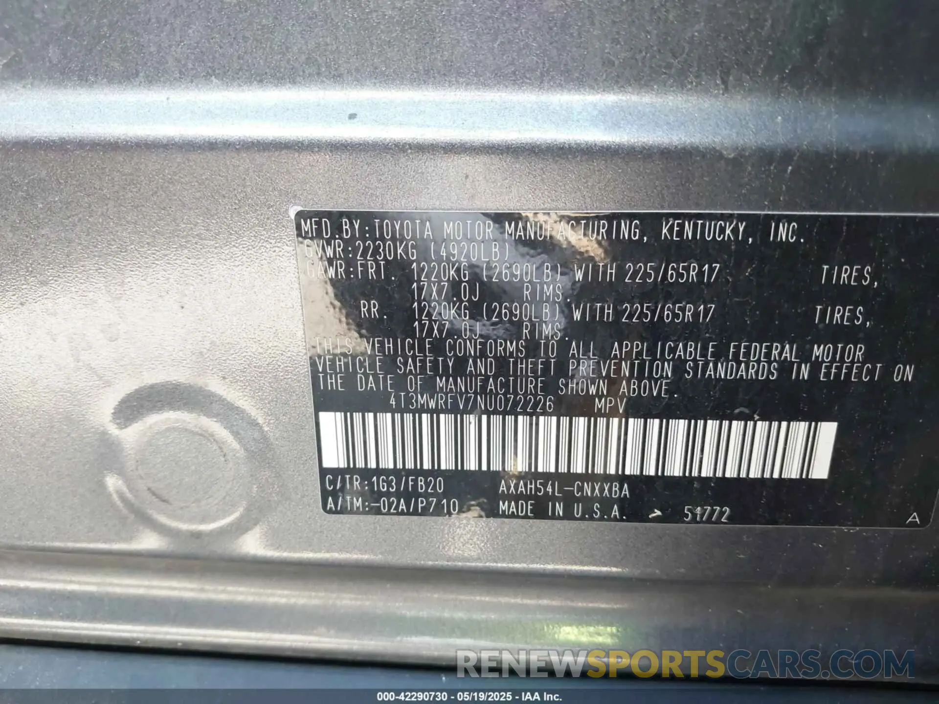 9 Photograph of a damaged car 4T3MWRFV7NU072226 TOYOTA RAV4 HYBRID 2022
