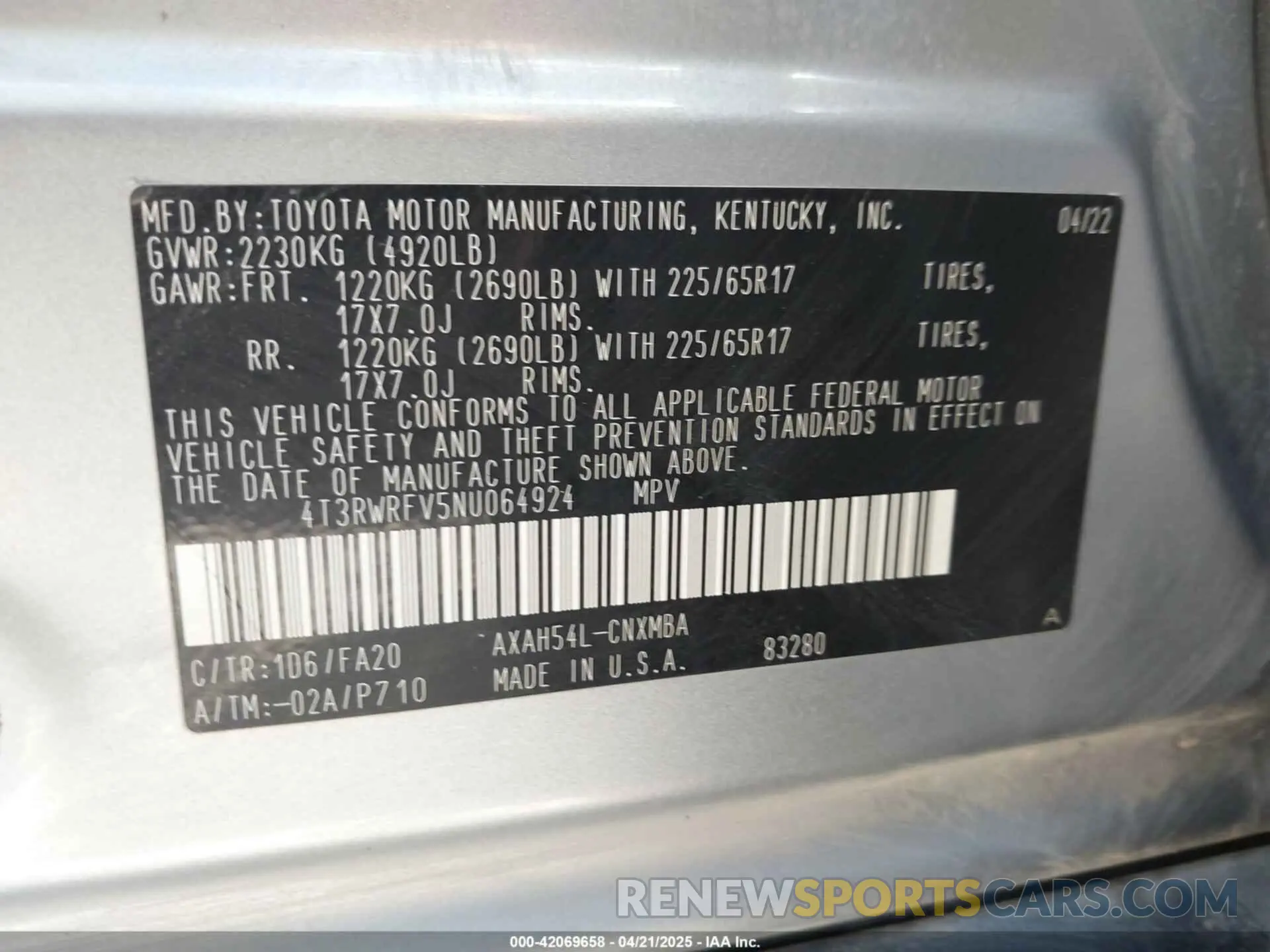 9 Photograph of a damaged car 4T3RWRFV5NU064924 TOYOTA RAV4 HYBRID 2022