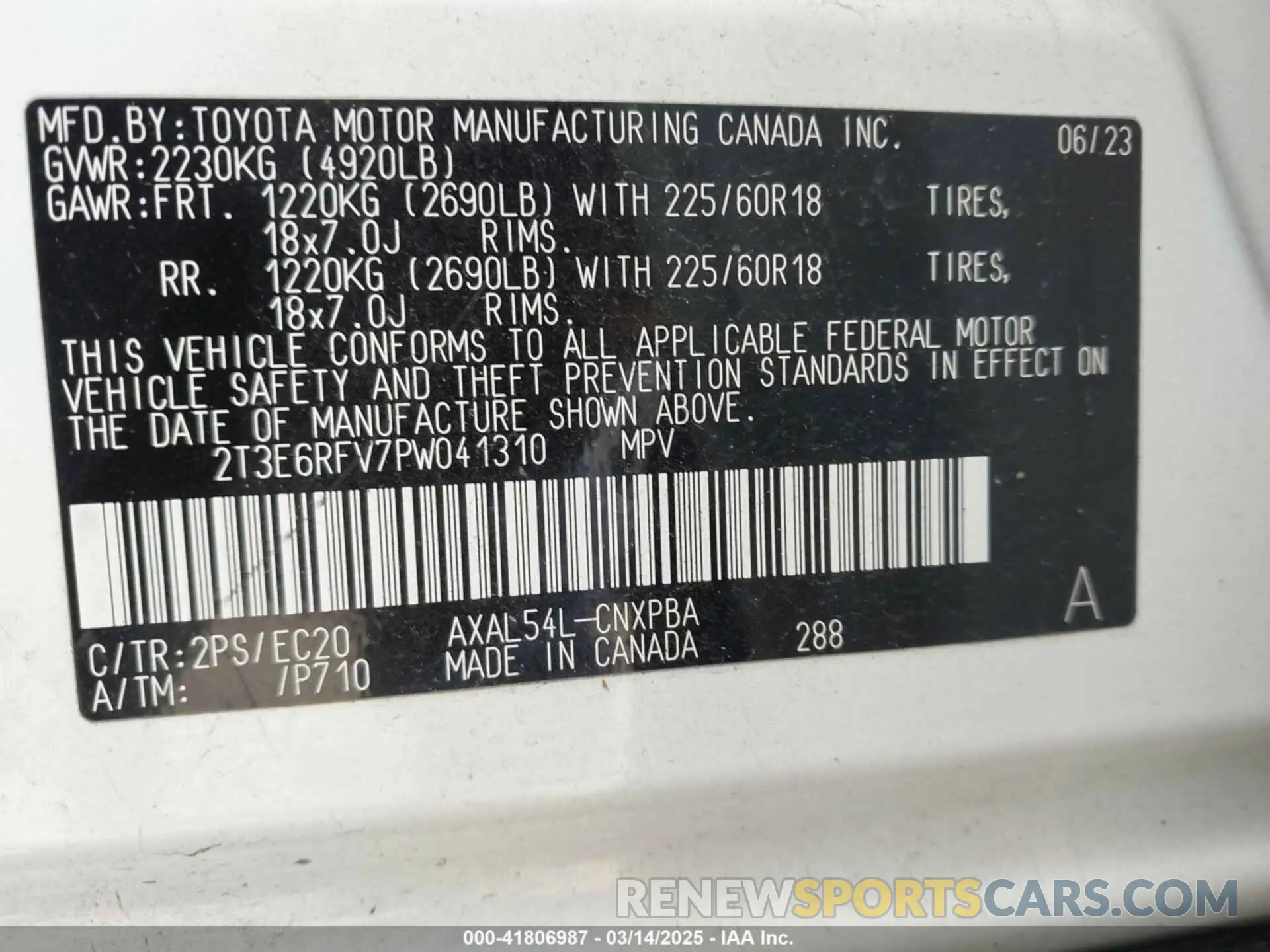 9 Фотография поврежденного автомобиля 2T3E6RFV7PW041310 TOYOTA RAV4 HYBRID 2023