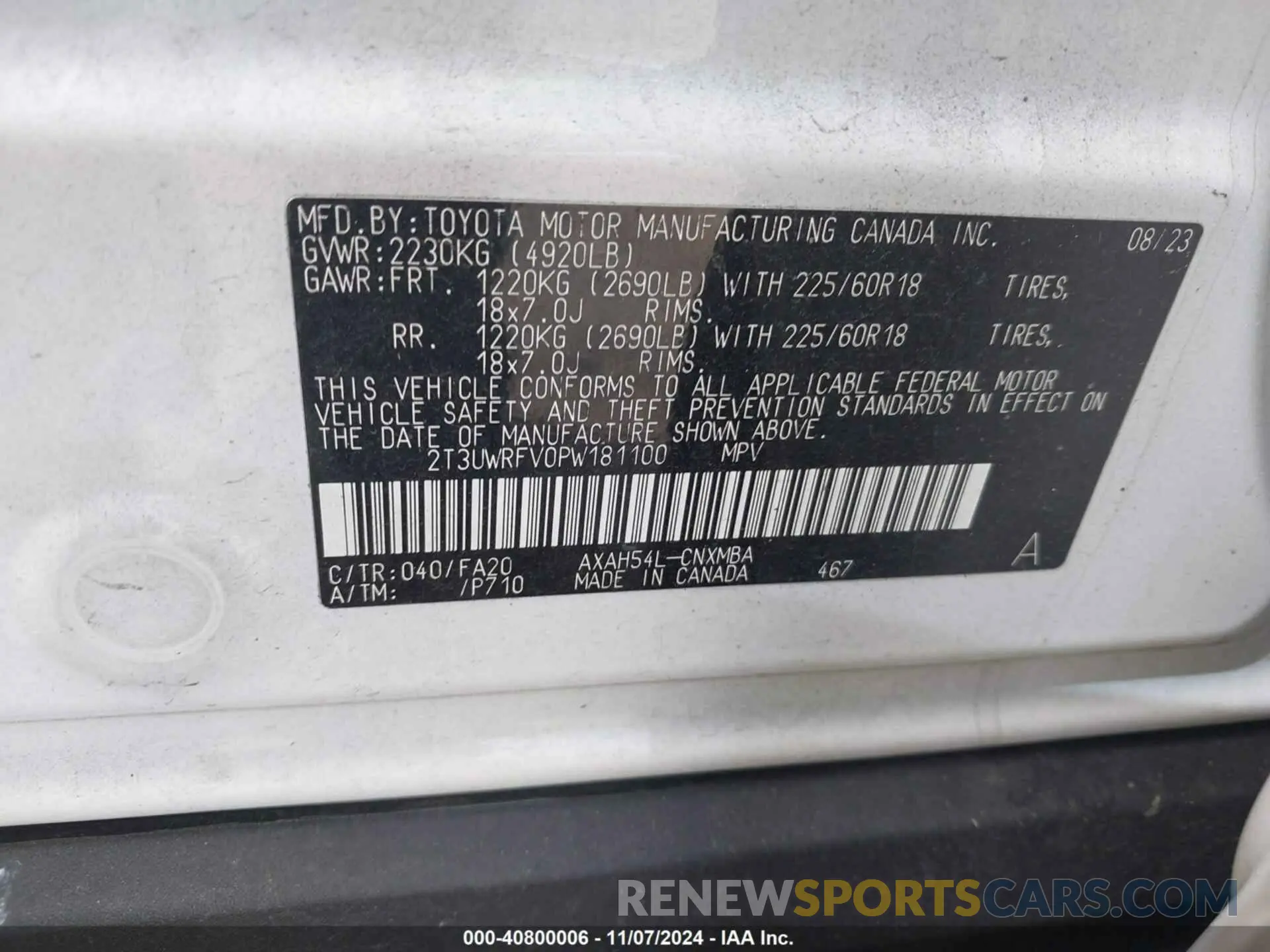 9 Фотография поврежденного автомобиля 2T3UWRFV0PW181100 TOYOTA RAV4 HYBRID 2023