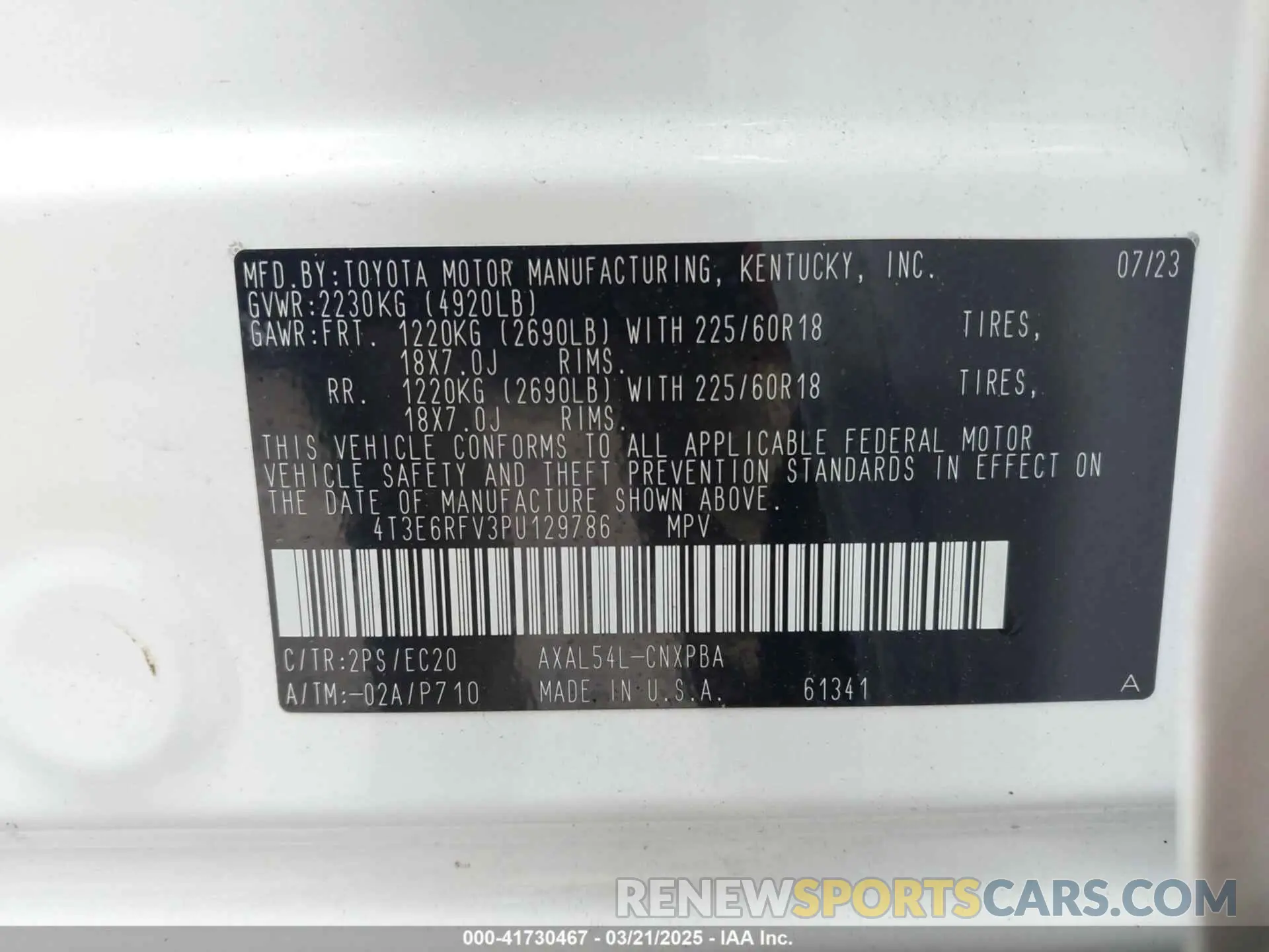 9 Photograph of a damaged car 4T3E6RFV3PU129786 TOYOTA RAV4 HYBRID 2023
