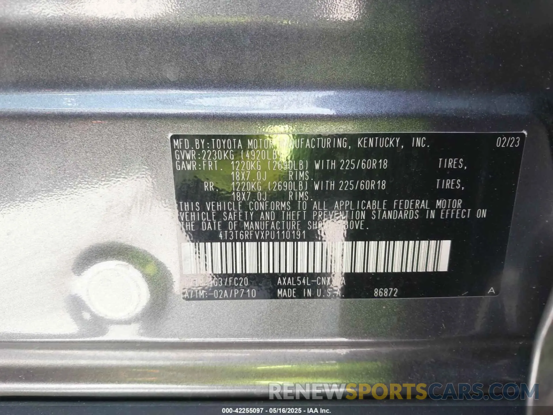 9 Photograph of a damaged car 4T3T6RFVXPU110191 TOYOTA RAV4 HYBRID 2023