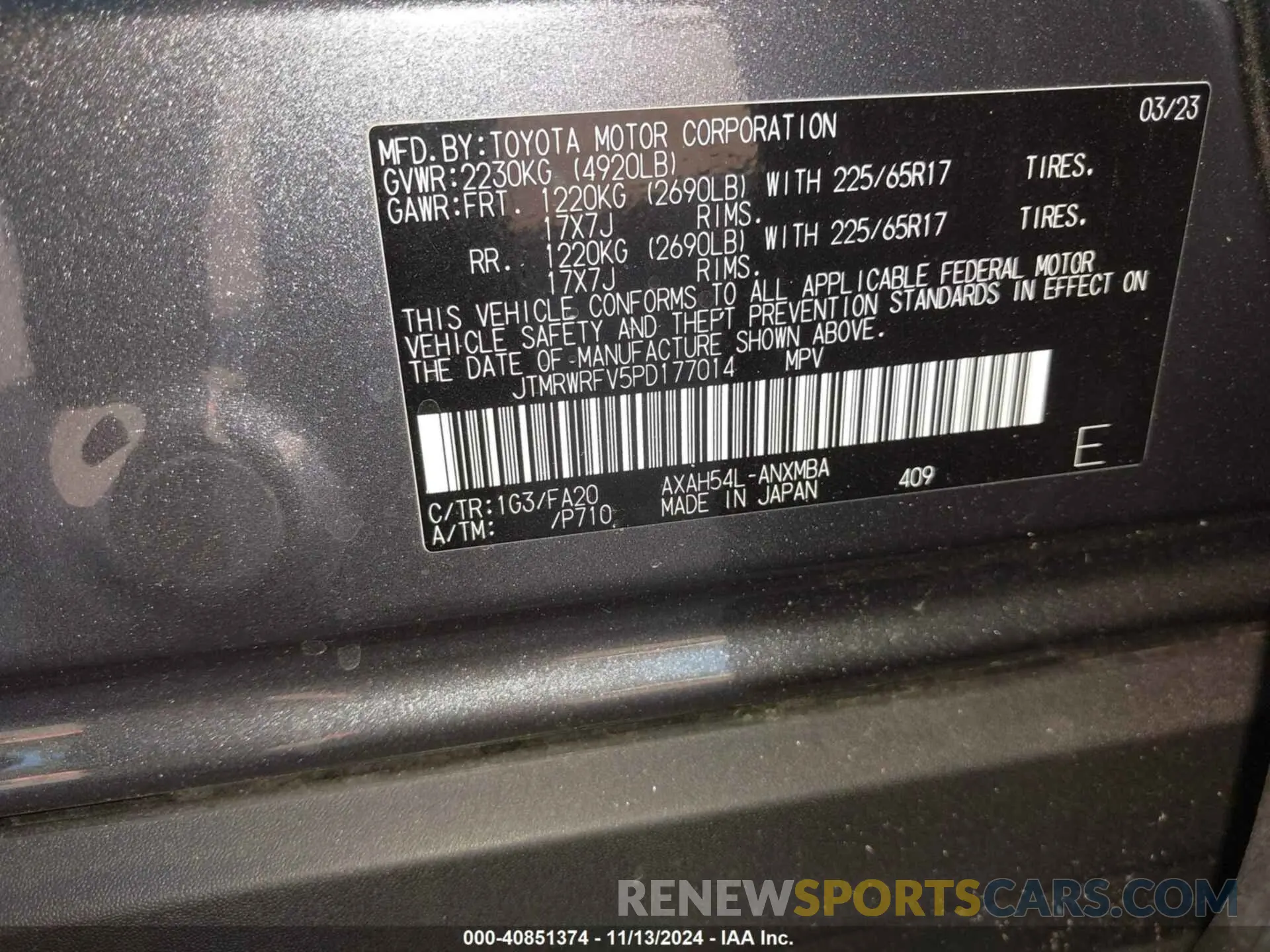 9 Photograph of a damaged car JTMRWRFV5PD177014 TOYOTA RAV4 HYBRID 2023