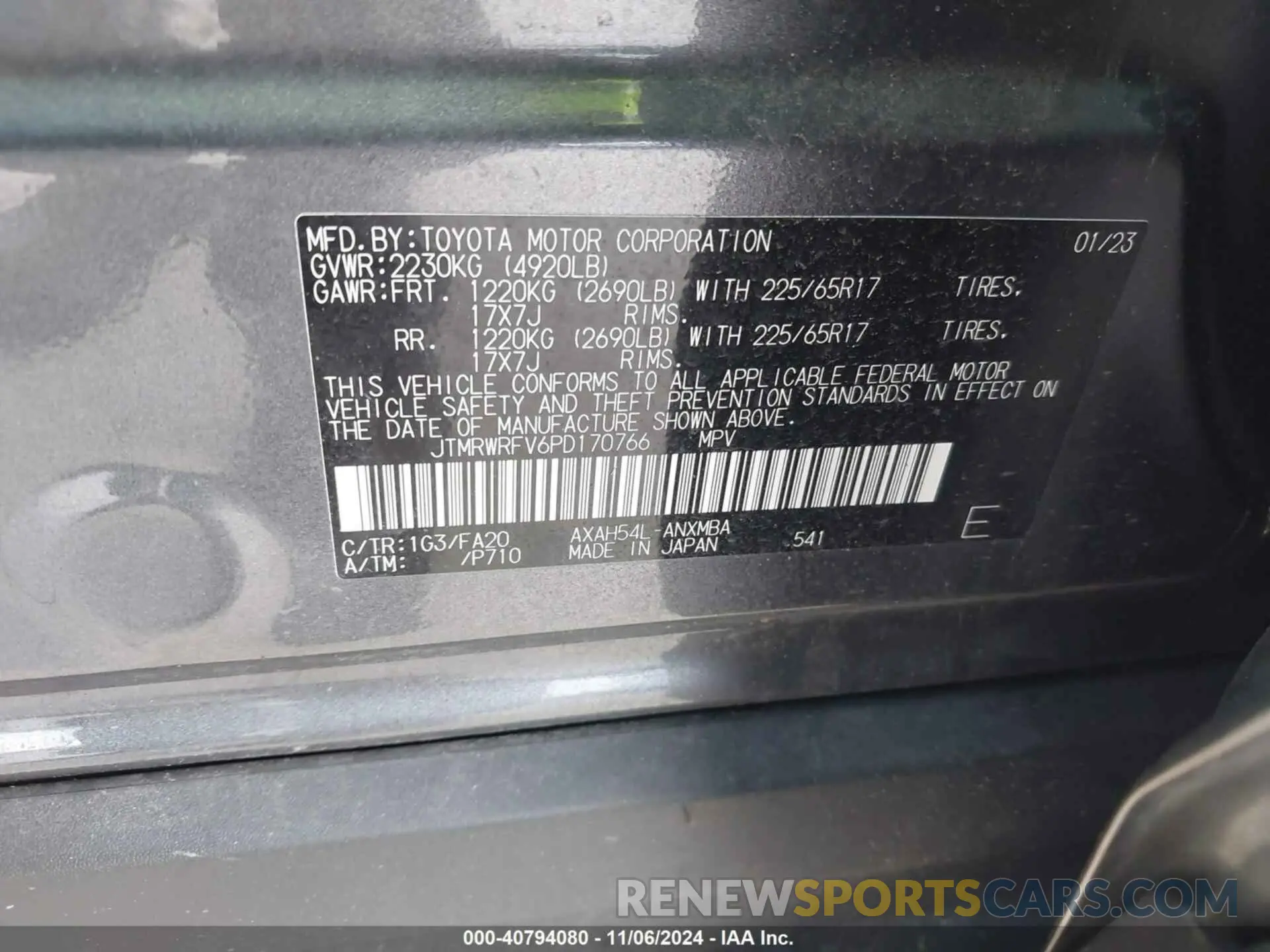 9 Photograph of a damaged car JTMRWRFV6PD170766 TOYOTA RAV4 HYBRID 2023