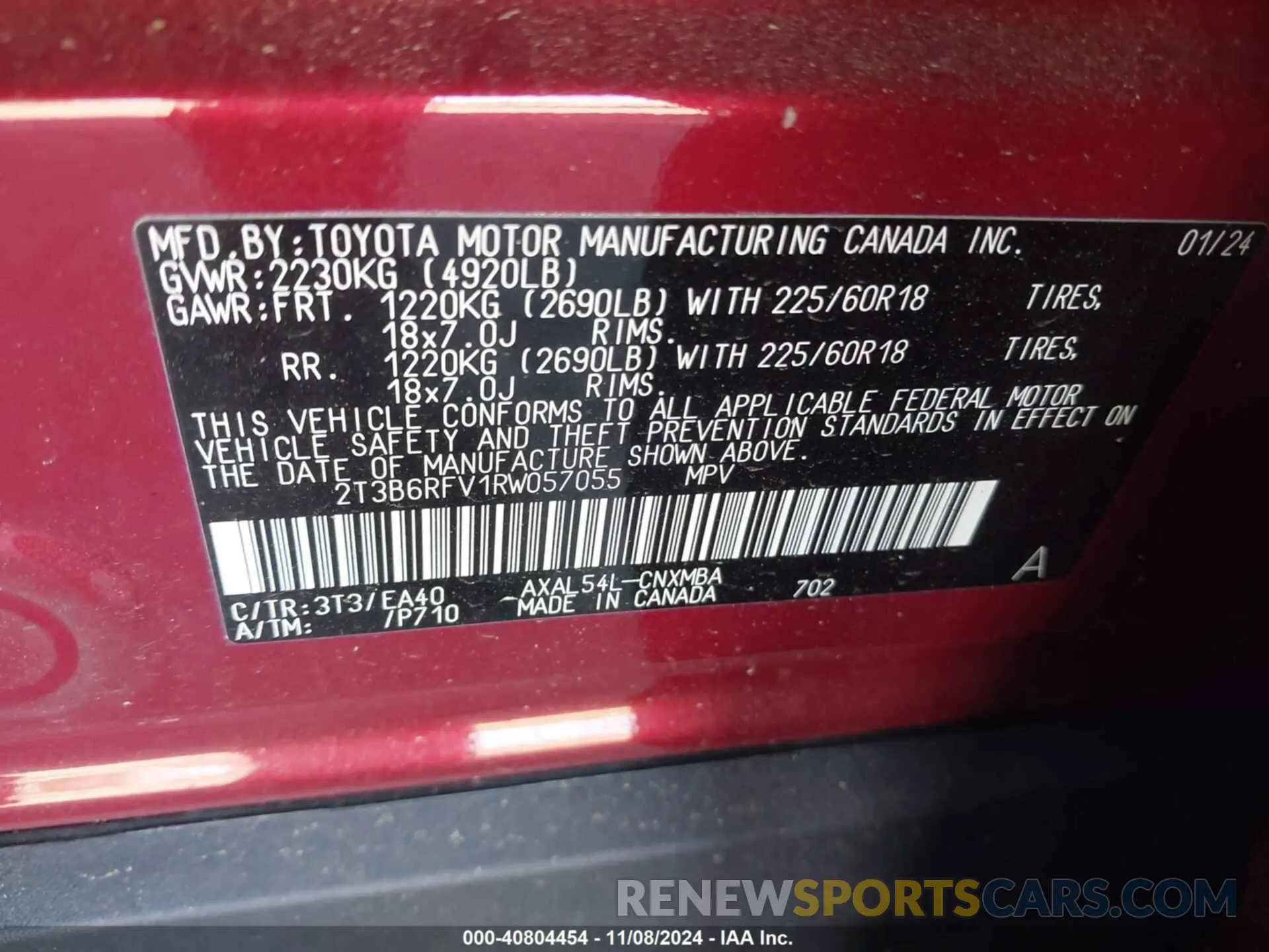 9 Photograph of a damaged car 2T3B6RFV1RW057055 TOYOTA RAV4 HYBRID 2024