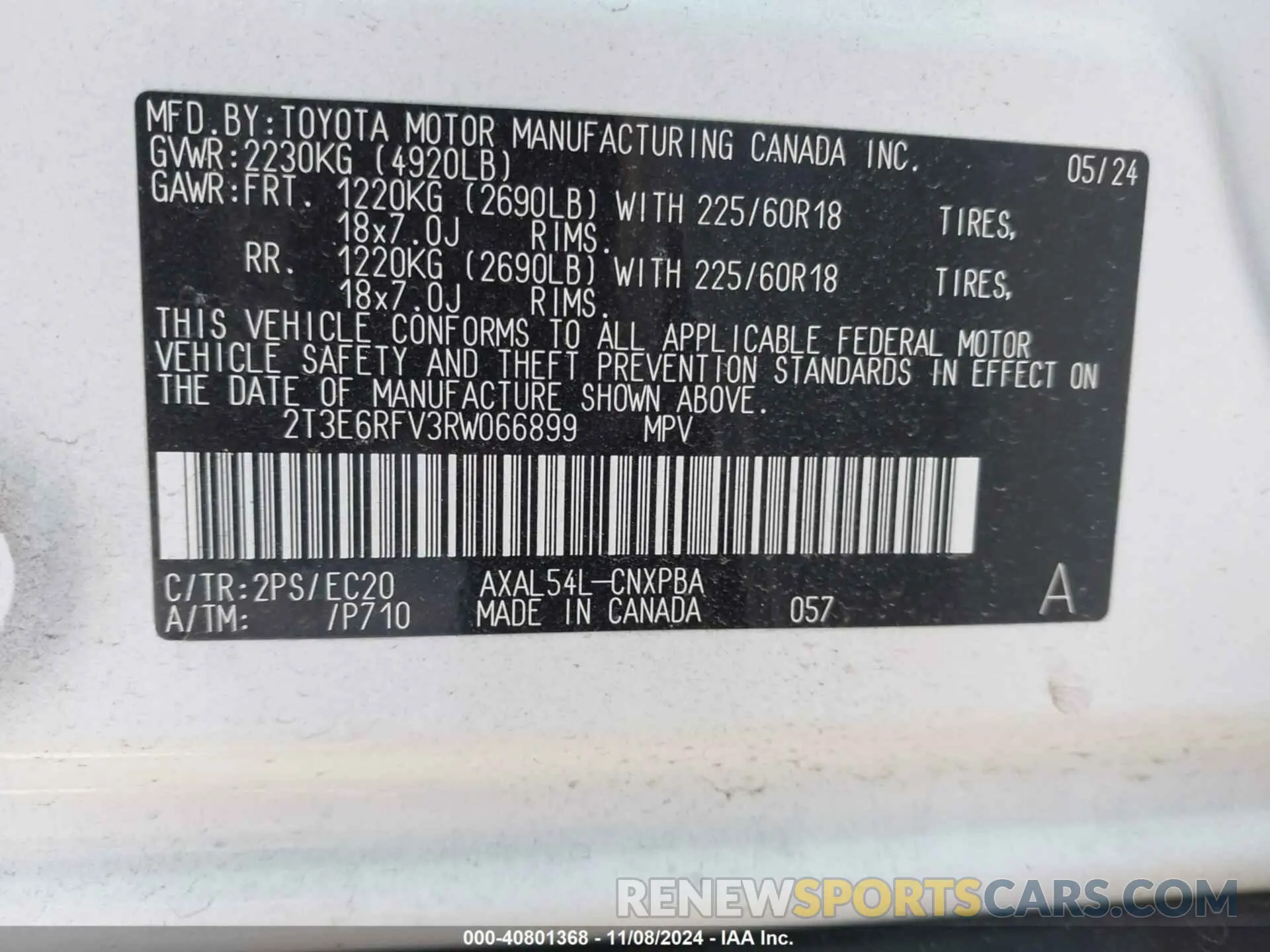 9 Photograph of a damaged car 2T3E6RFV3RW066899 TOYOTA RAV4 HYBRID 2024