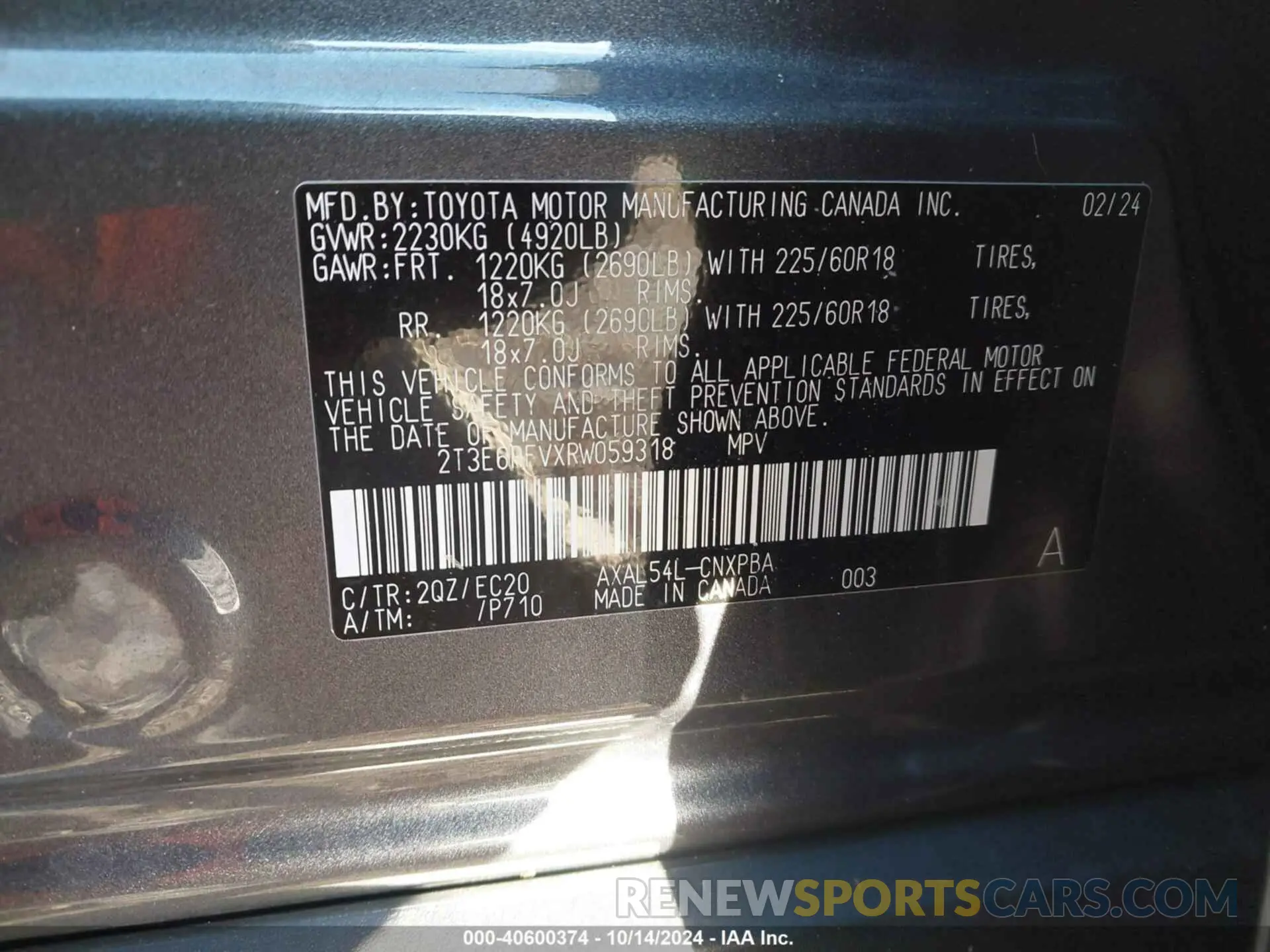 9 Photograph of a damaged car 2T3E6RFVXRW059318 TOYOTA RAV4 HYBRID 2024
