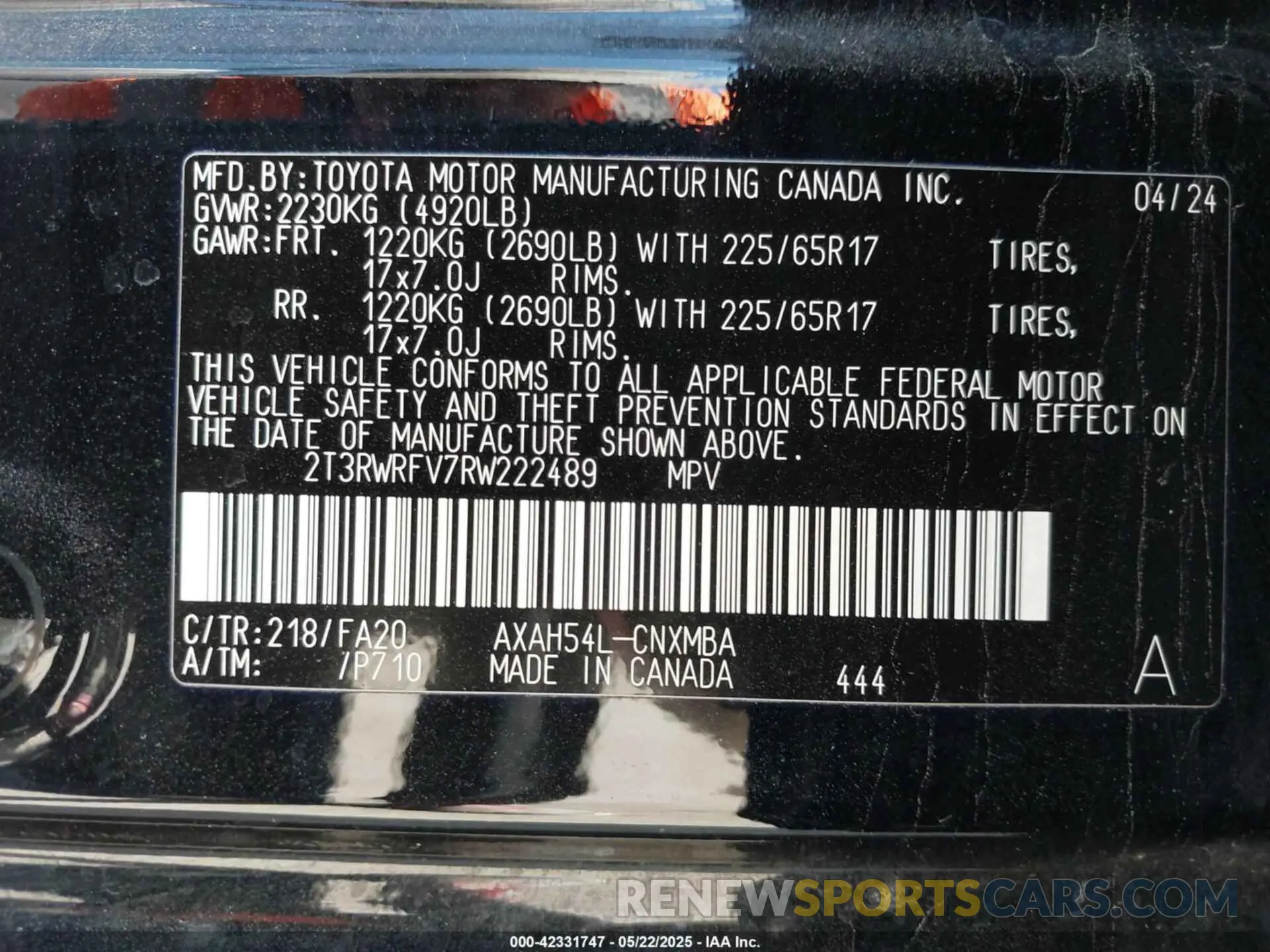 9 Photograph of a damaged car 2T3RWRFV7RW222489 TOYOTA RAV4 HYBRID 2024