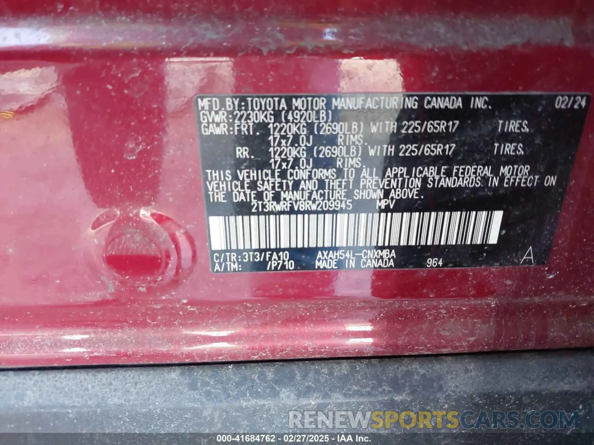 9 Фотография поврежденного автомобиля 2T3RWRFV8RW209945 TOYOTA RAV4 HYBRID 2024
