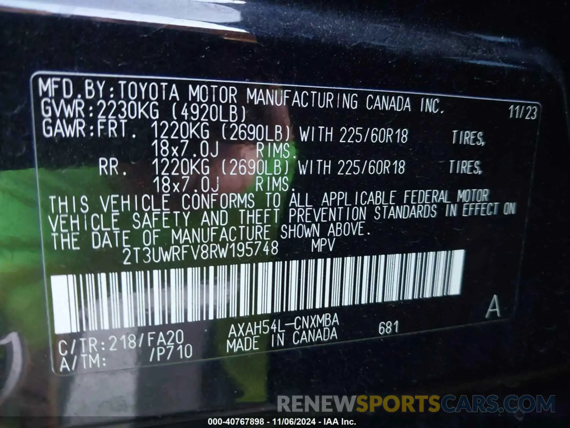 9 Photograph of a damaged car 2T3UWRFV8RW195748 TOYOTA RAV4 HYBRID 2024