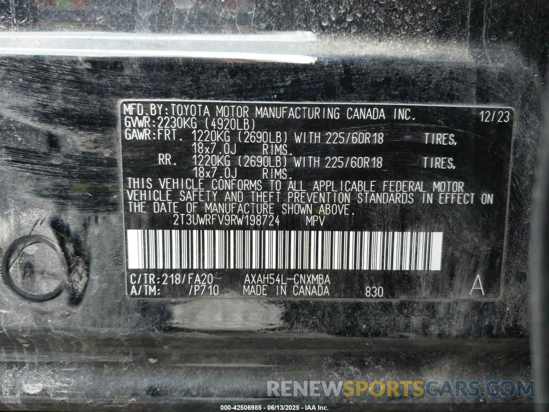 9 Photograph of a damaged car 2T3UWRFV9RW198724 TOYOTA RAV4 HYBRID 2024