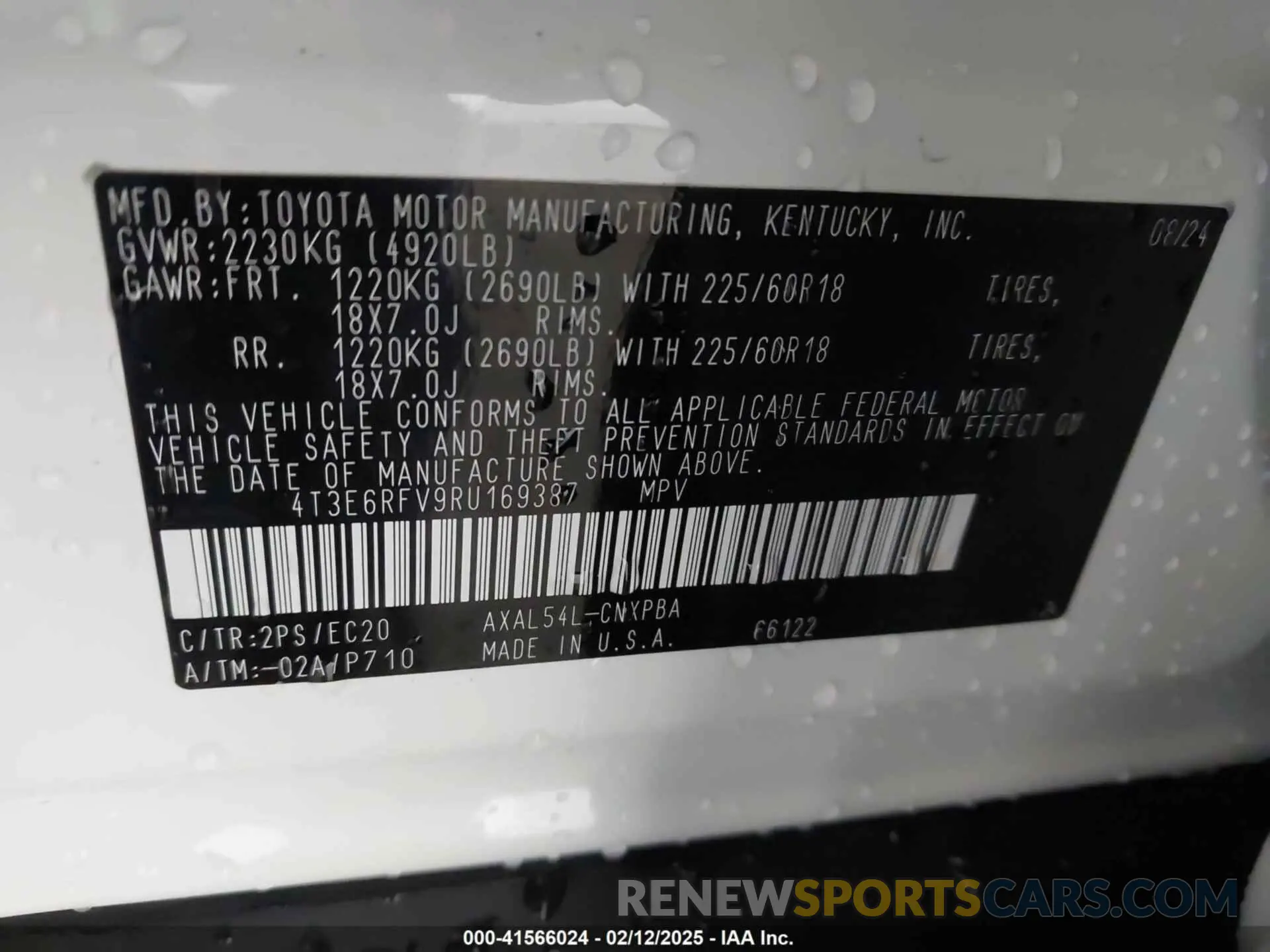 9 Photograph of a damaged car 4T3E6RFV9RU169387 TOYOTA RAV4 HYBRID 2024