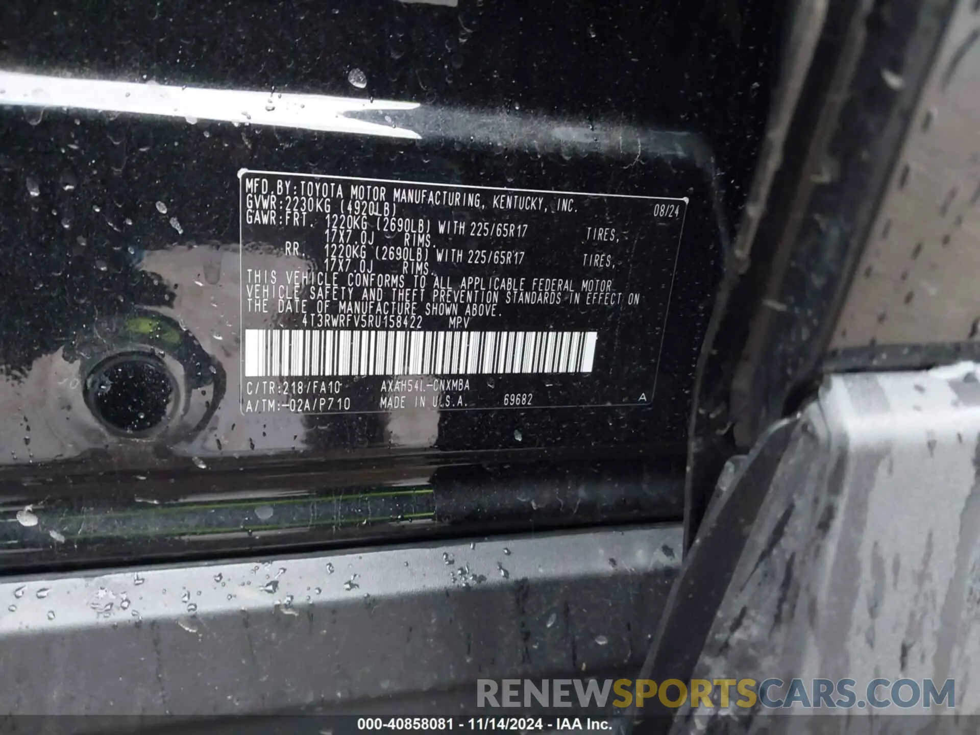 9 Photograph of a damaged car 4T3RWRFV5RU158422 TOYOTA RAV4 HYBRID 2024