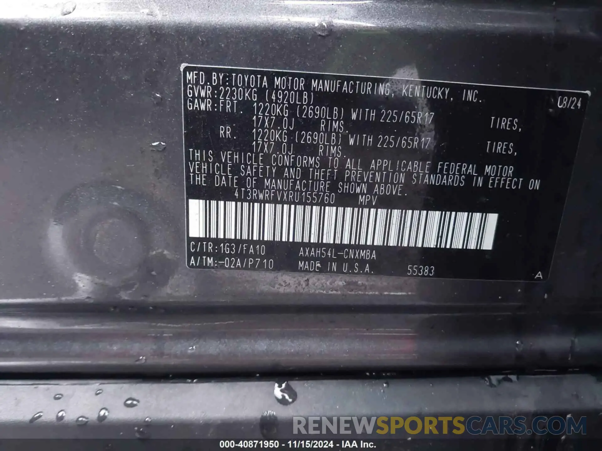 9 Photograph of a damaged car 4T3RWRFVXRU155760 TOYOTA RAV4 HYBRID 2024