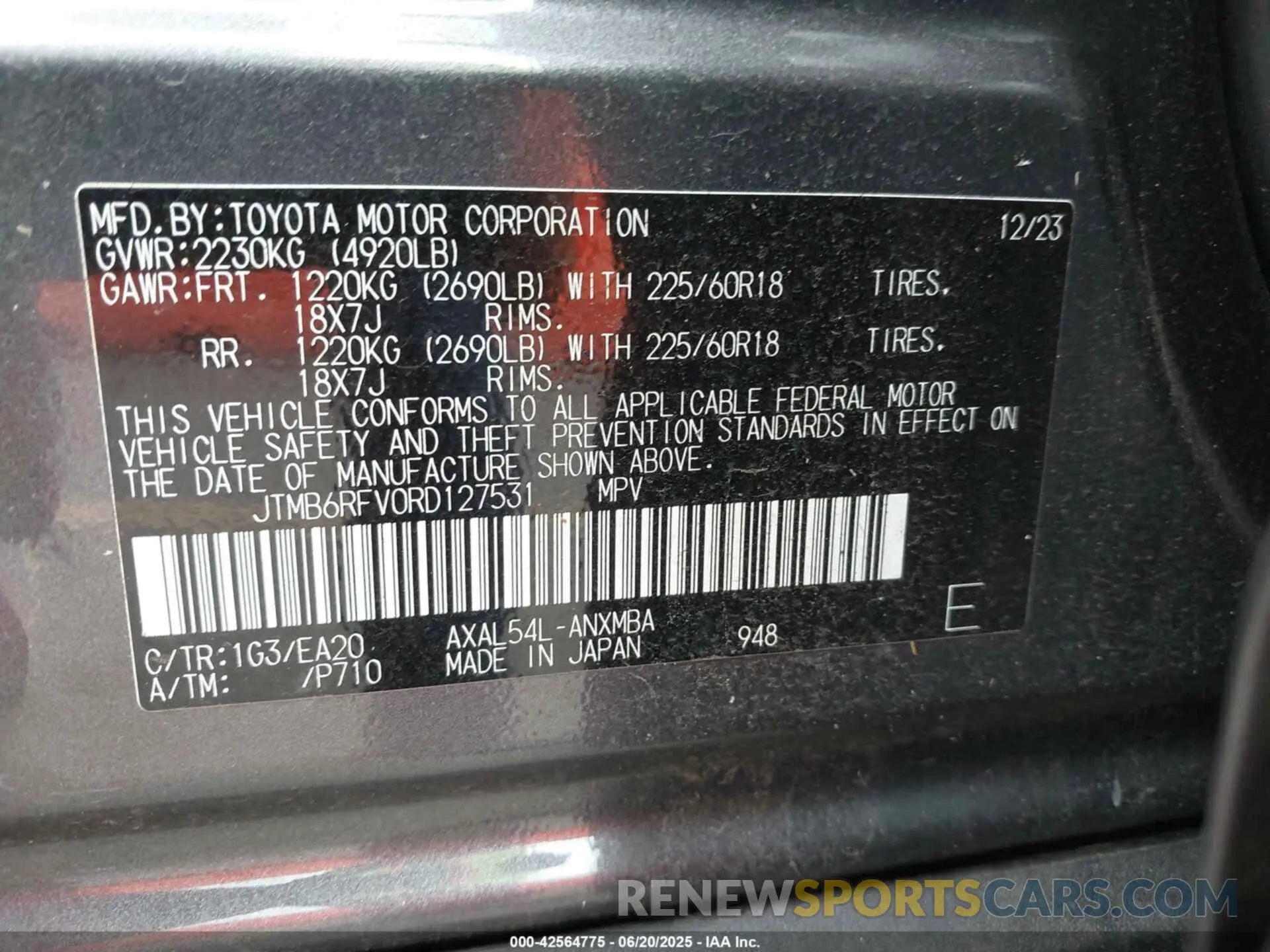 9 Photograph of a damaged car JTMB6RFV0RD127531 TOYOTA RAV4 HYBRID 2024