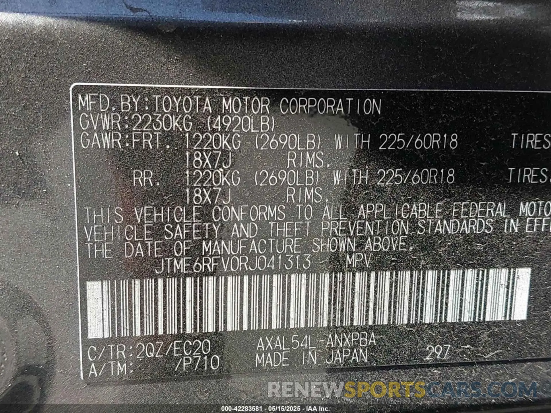 9 Photograph of a damaged car JTME6RFV0RJ041313 TOYOTA RAV4 HYBRID 2024