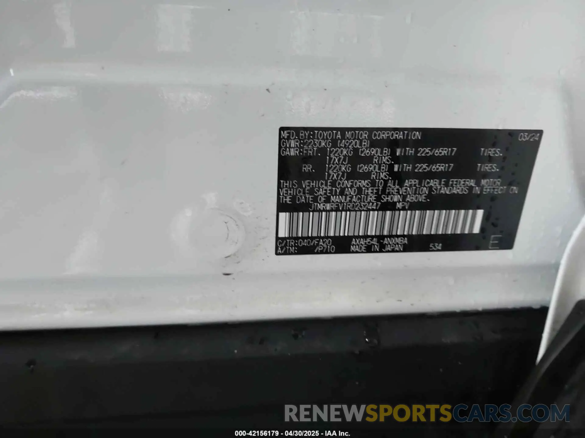 9 Фотография поврежденного автомобиля JTMRWRFV1RD232447 TOYOTA RAV4 HYBRID 2024