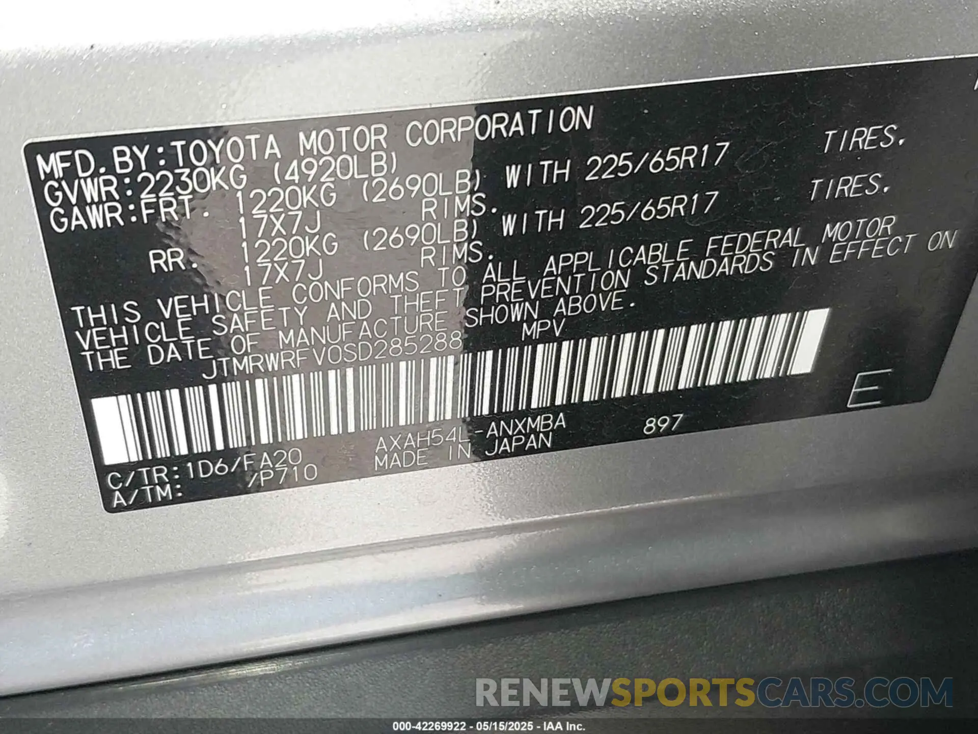 9 Photograph of a damaged car JTMRWRFV0SD285288 TOYOTA RAV4 HYBRID 2025
