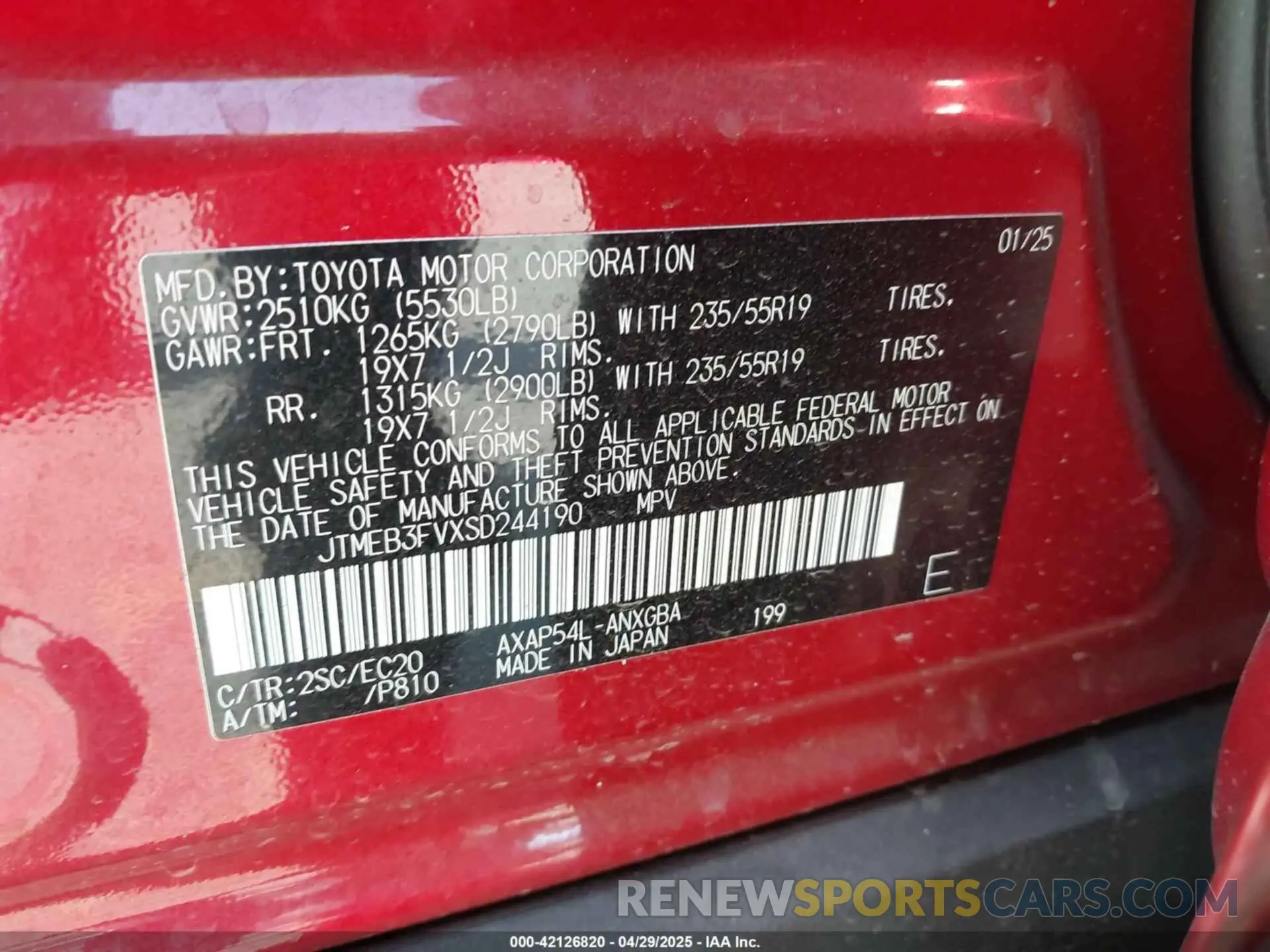 9 Фотография поврежденного автомобиля JTMEB3FVXSD244190 TOYOTA RAV4 PLUG-IN HYBRID 2025
