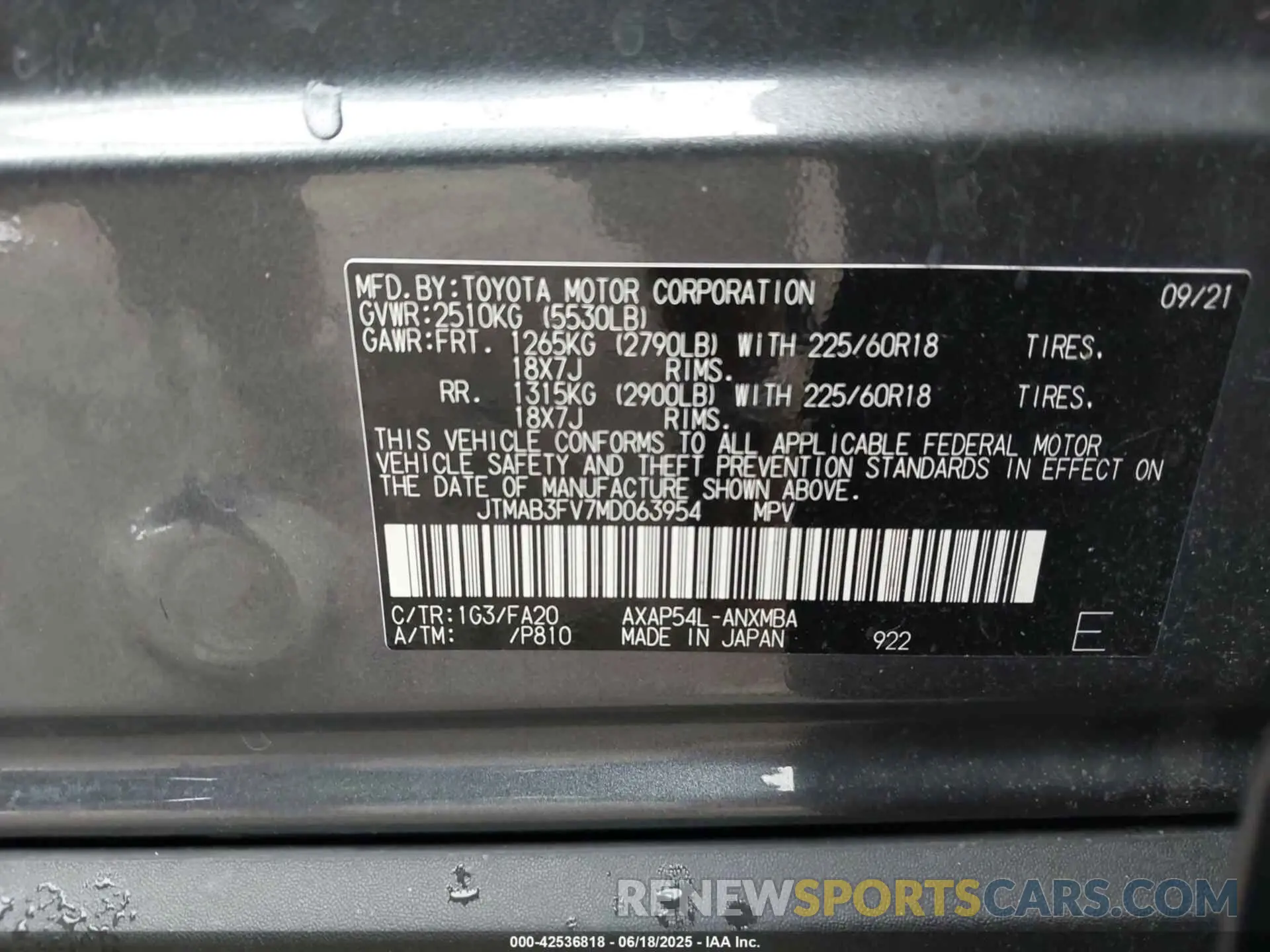 9 Фотография поврежденного автомобиля JTMAB3FV7MD063954 TOYOTA RAV4 PRIME 2021