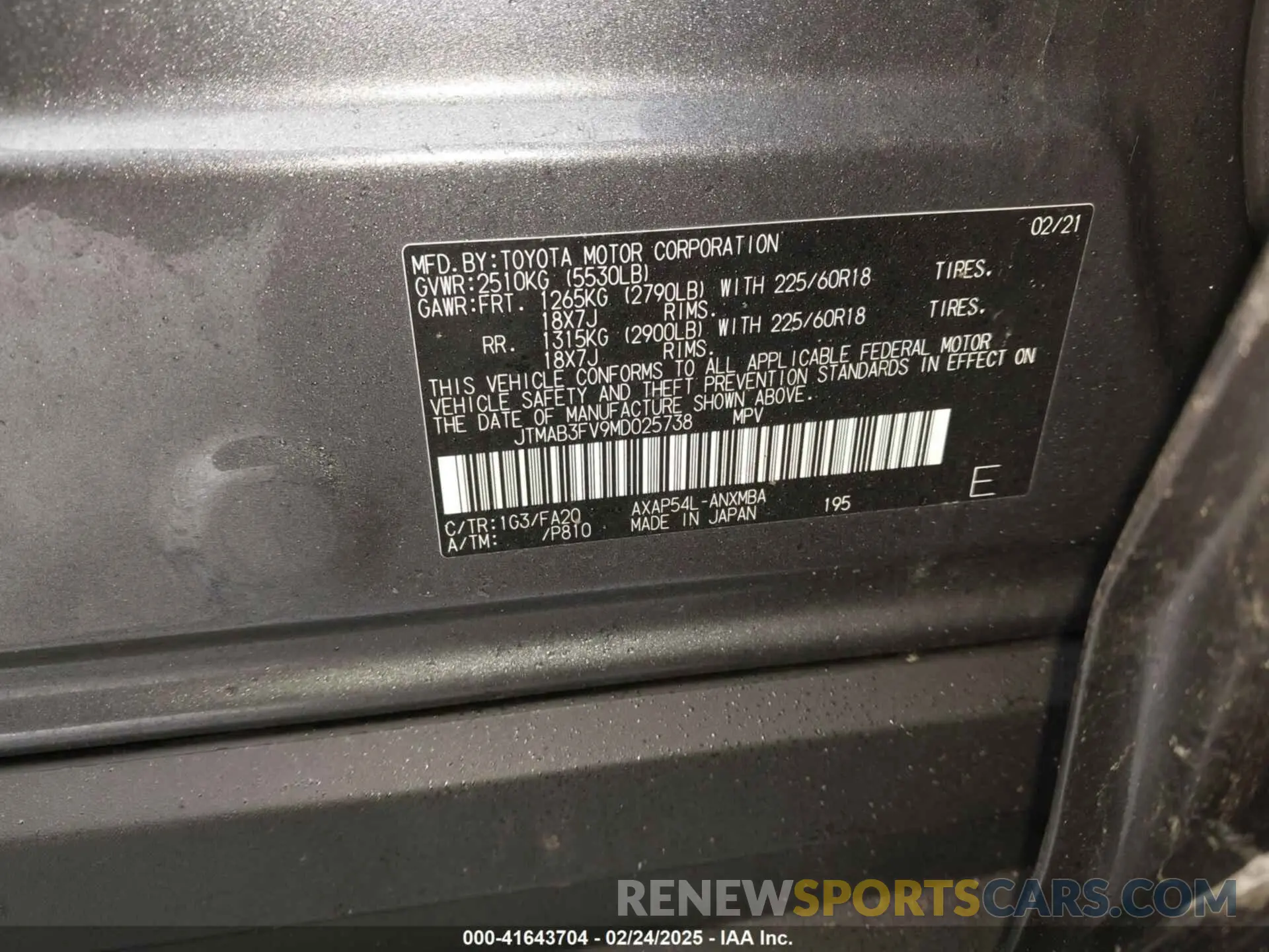 9 Фотография поврежденного автомобиля JTMAB3FV9MD025738 TOYOTA RAV4 PRIME 2021