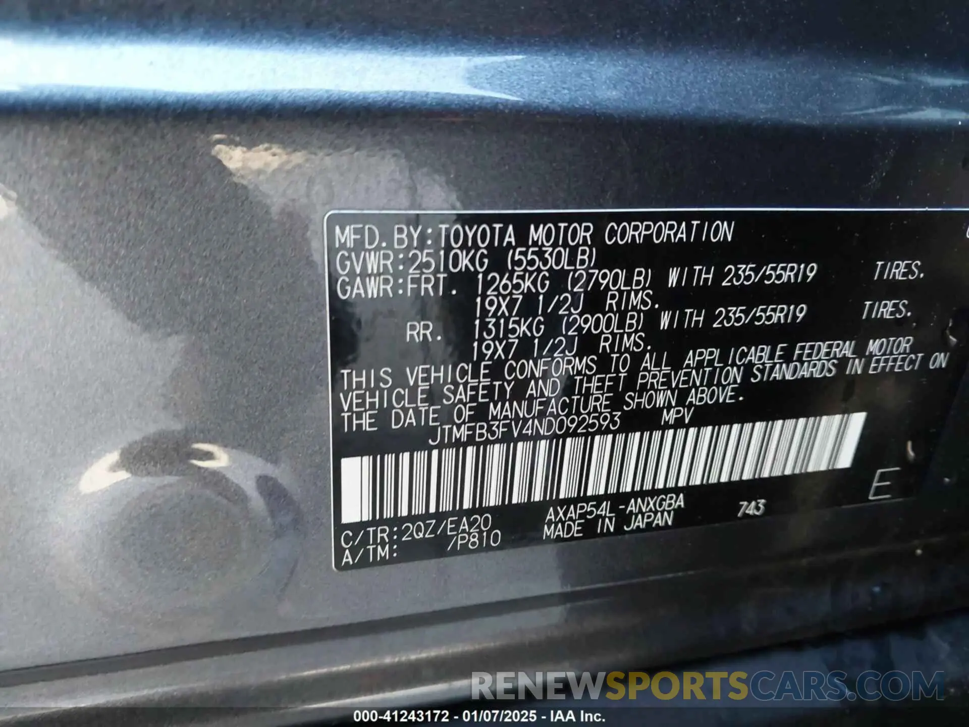 9 Photograph of a damaged car JTMFB3FV4ND092593 TOYOTA RAV4 PRIME 2022