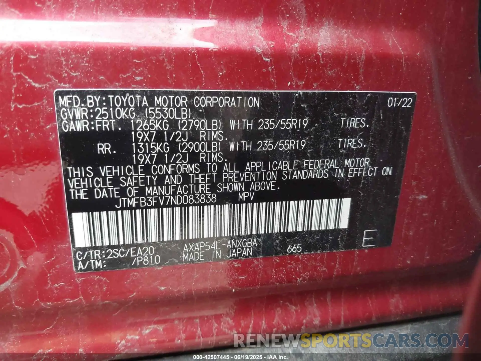 9 Photograph of a damaged car JTMFB3FV7ND083838 TOYOTA RAV4 PRIME 2022
