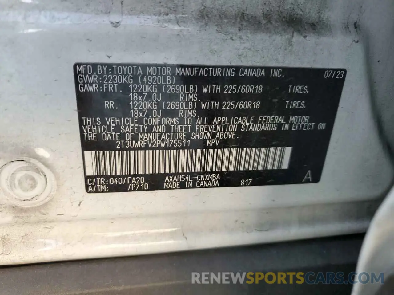 13 Фотография поврежденного автомобиля 2T3UWRFV2PW175511 TOYOTA RAV4 WOODL 2023